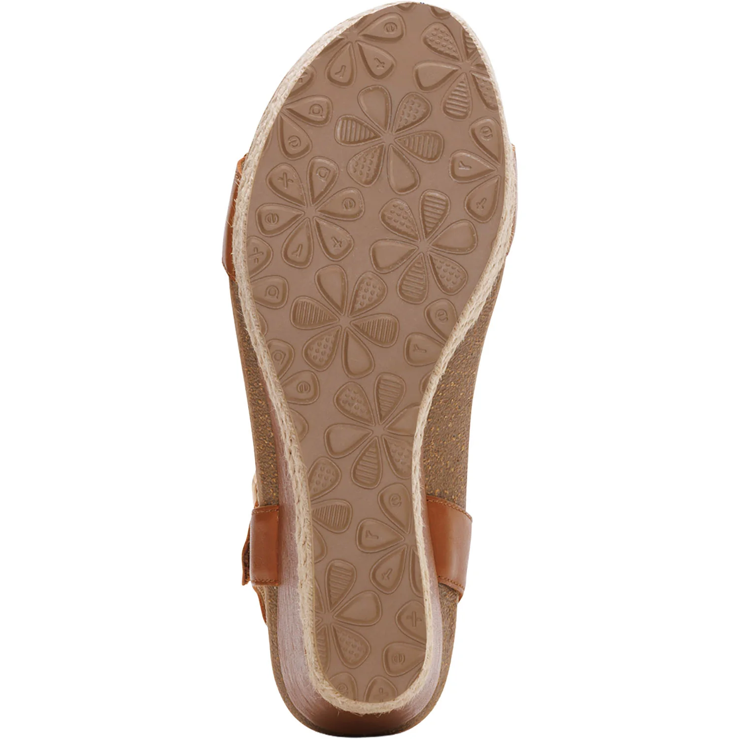 Aetrex Sydney Women's Wedge Sandals Cognac Leather - Image 4