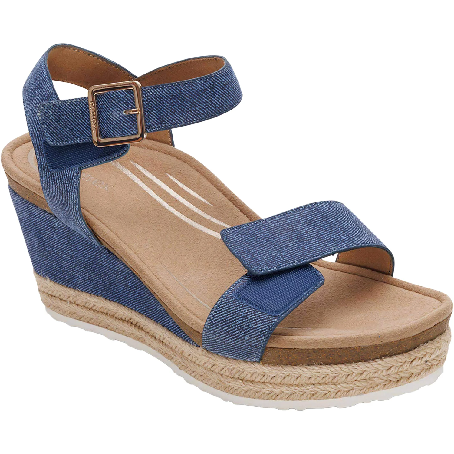 Aetrex Sydney Women's Wedge Sandals Denim - Image 6