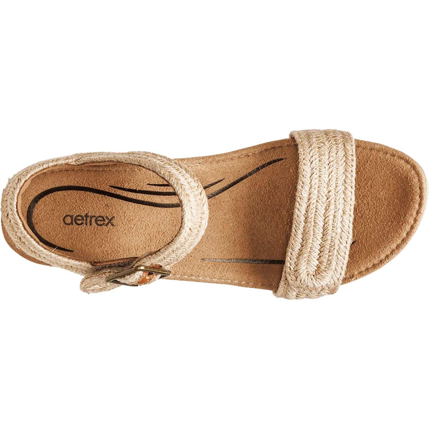 Aetrex Sydney Women's Wedge Sandals Natural Jute - Image 2