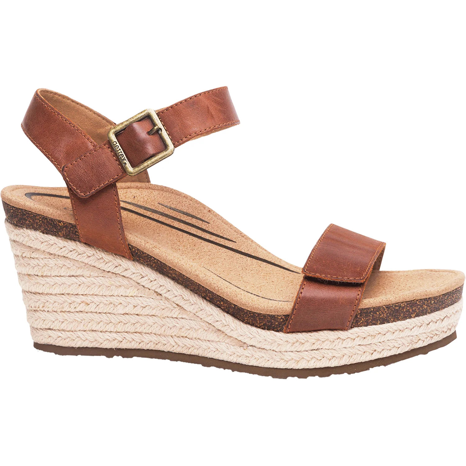 Aetrex Sydney Women's Quarter Strap Sandals Walnut Leather