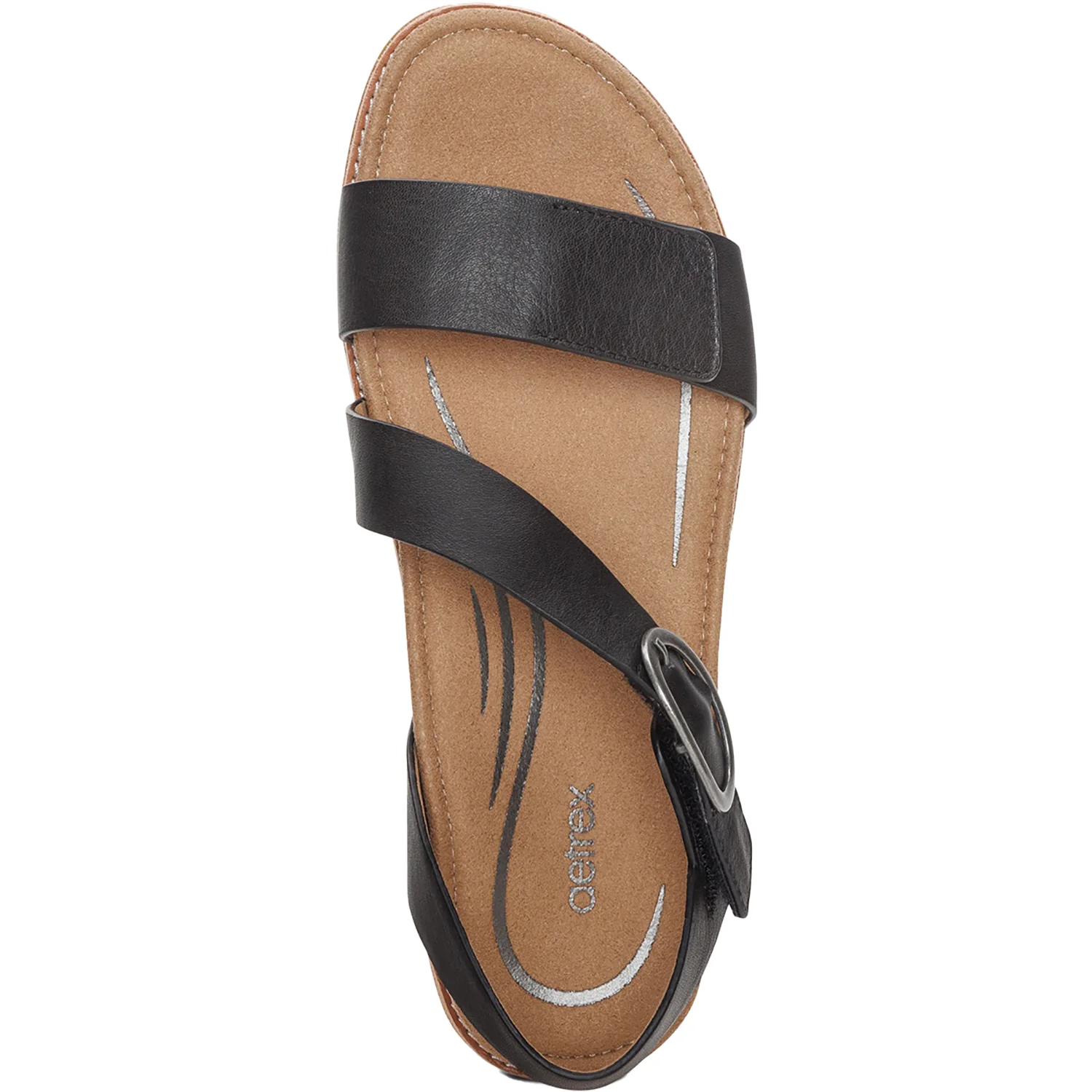 Aetrex Tamara Women's Sandals Black Leather - Image 2