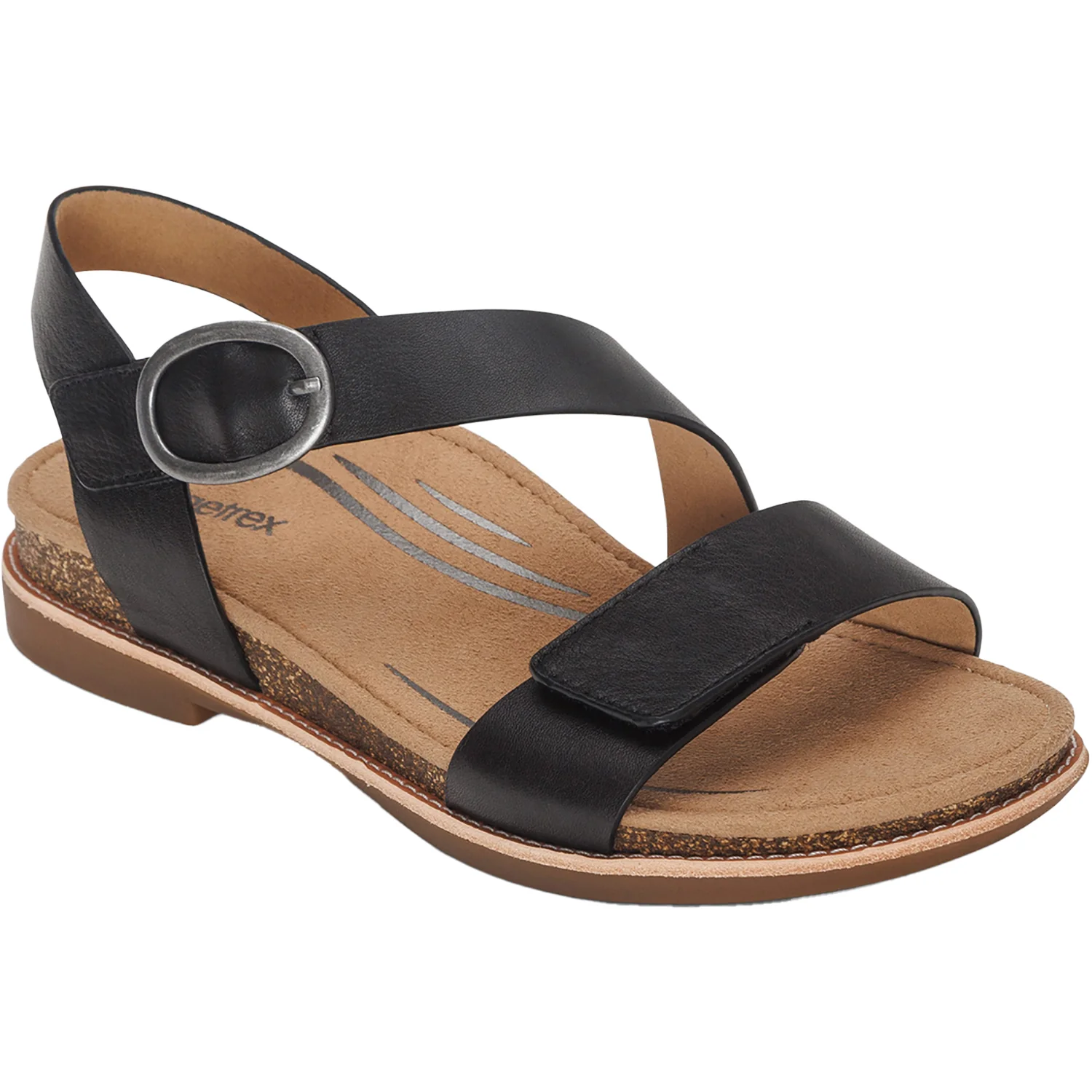 Aetrex Tamara Women's Sandals Black Leather - Image 5