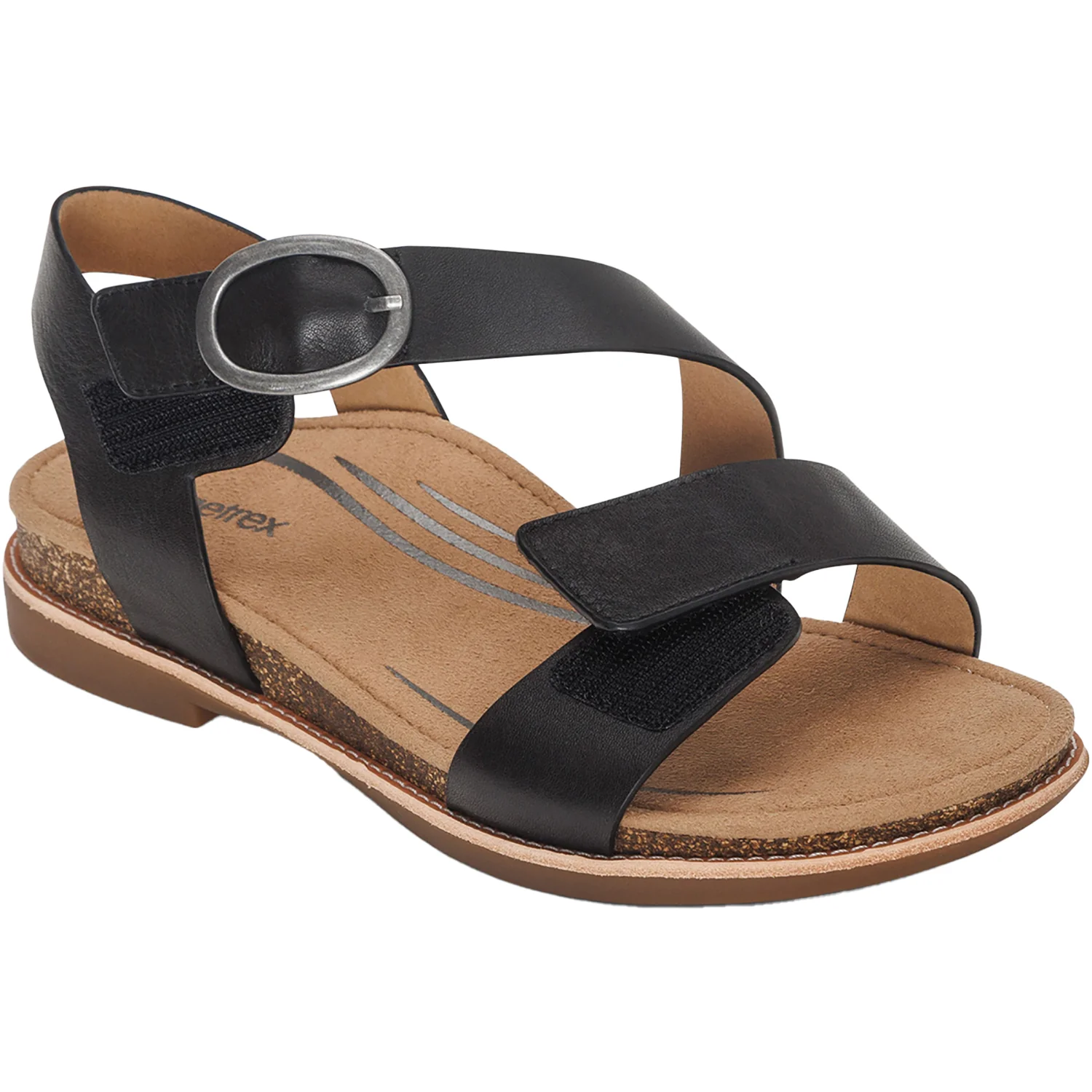 Aetrex Tamara Women's Sandals Black Leather - Image 6