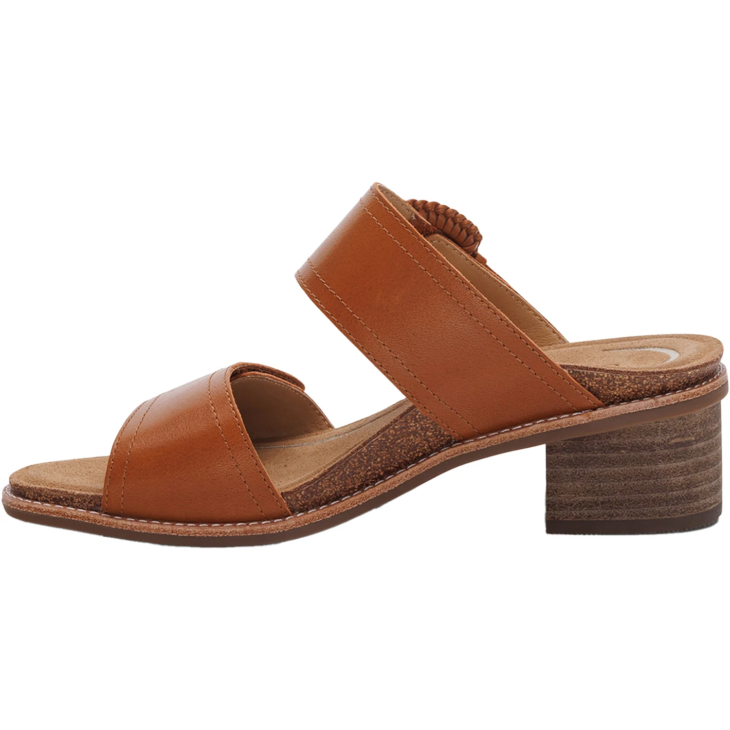 Aetrex Tatiana Women's Slide Sandals Cognac Leather - Image 3