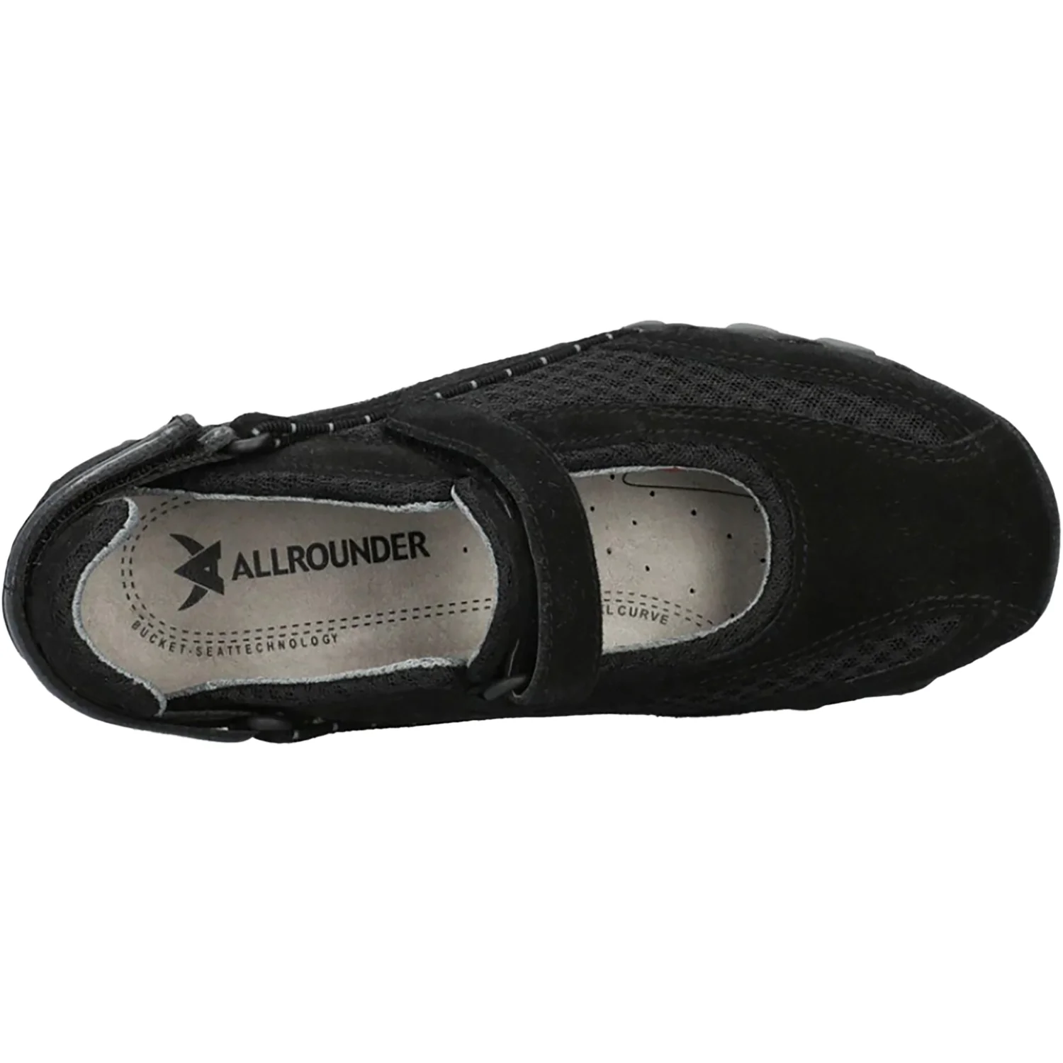 Allrounder by Mephisto Niro Women's Athletic Shoes Black Suede/Black Mesh - Image 2