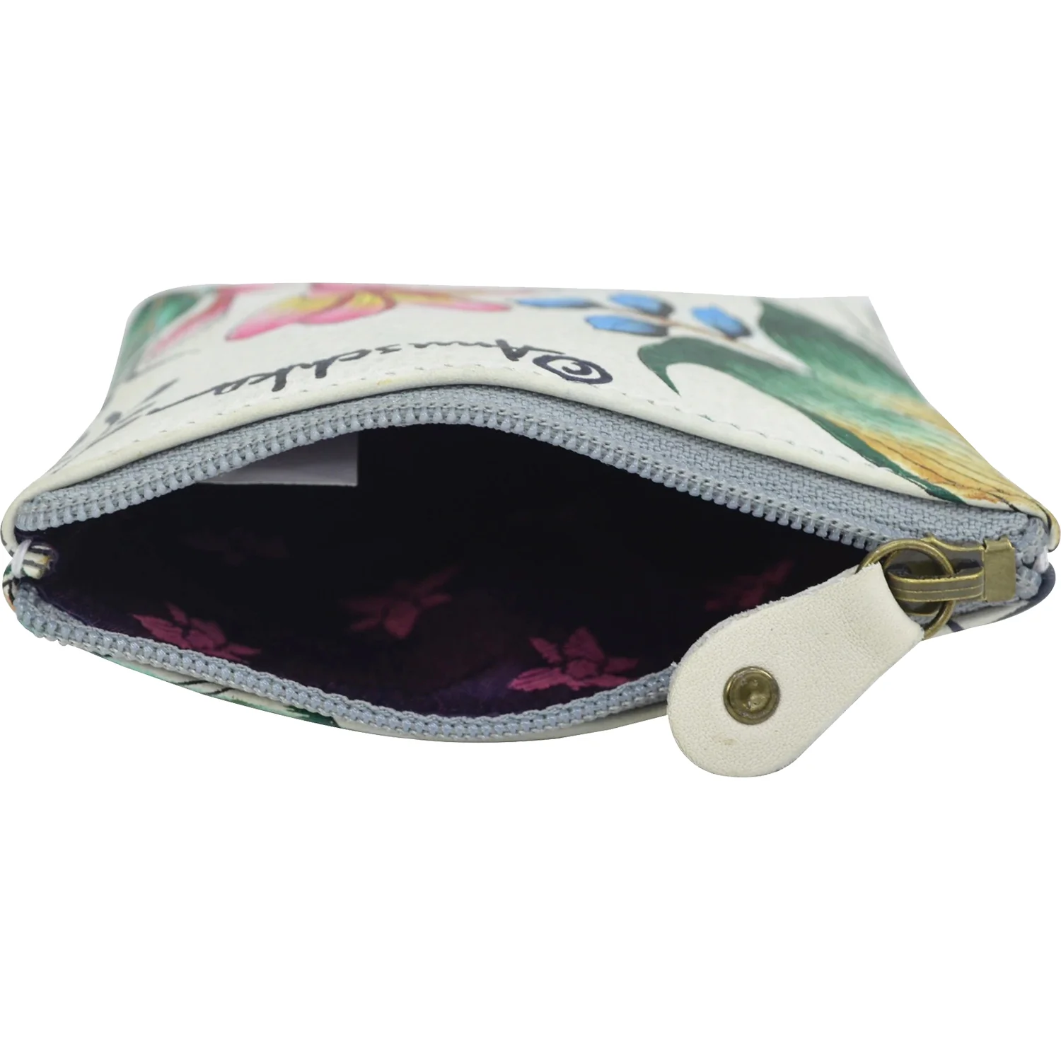 Anuschka Coin Pouch Jungle Queen Ivory Leather - Image 3
