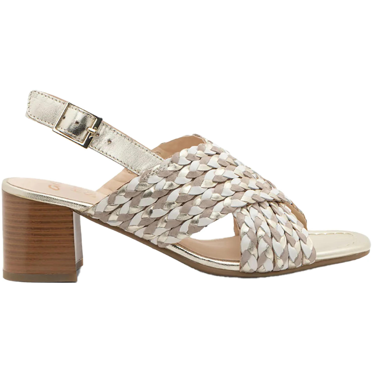Ara Benson Women's Dress Sandals Cream Metallic Multi Leather