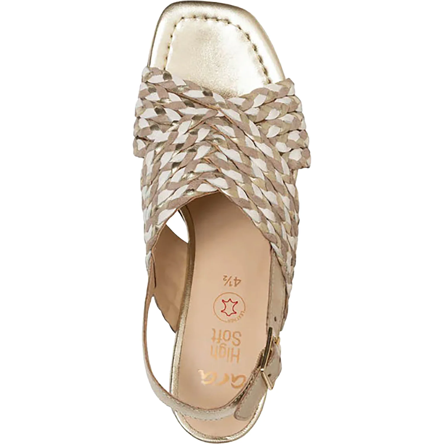 Ara Benson Women's Dress Sandals Cream Metallic Multi Leather - Image 2