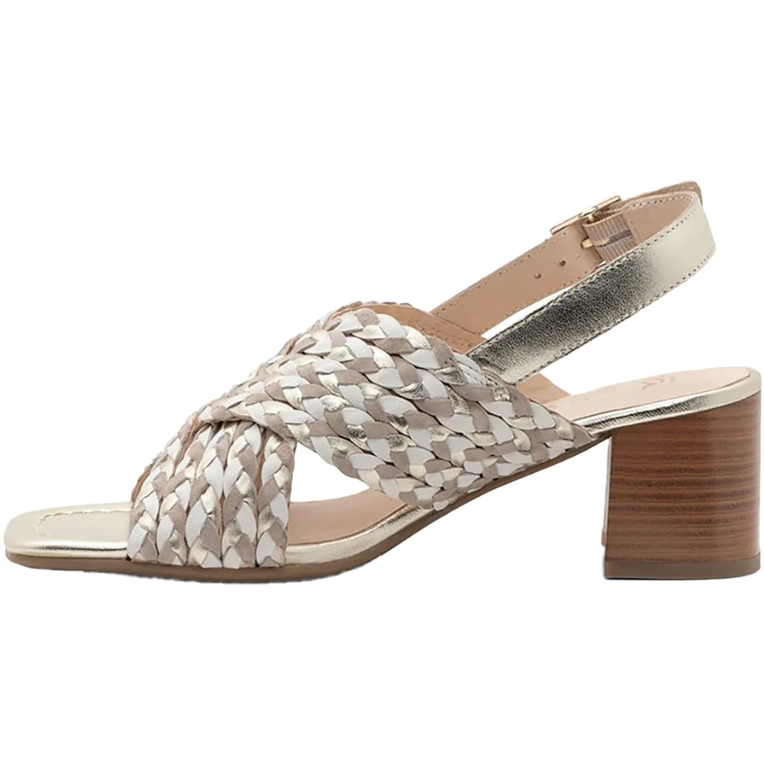 Ara Benson Women's Dress Sandals Cream Metallic Multi Leather - Image 3