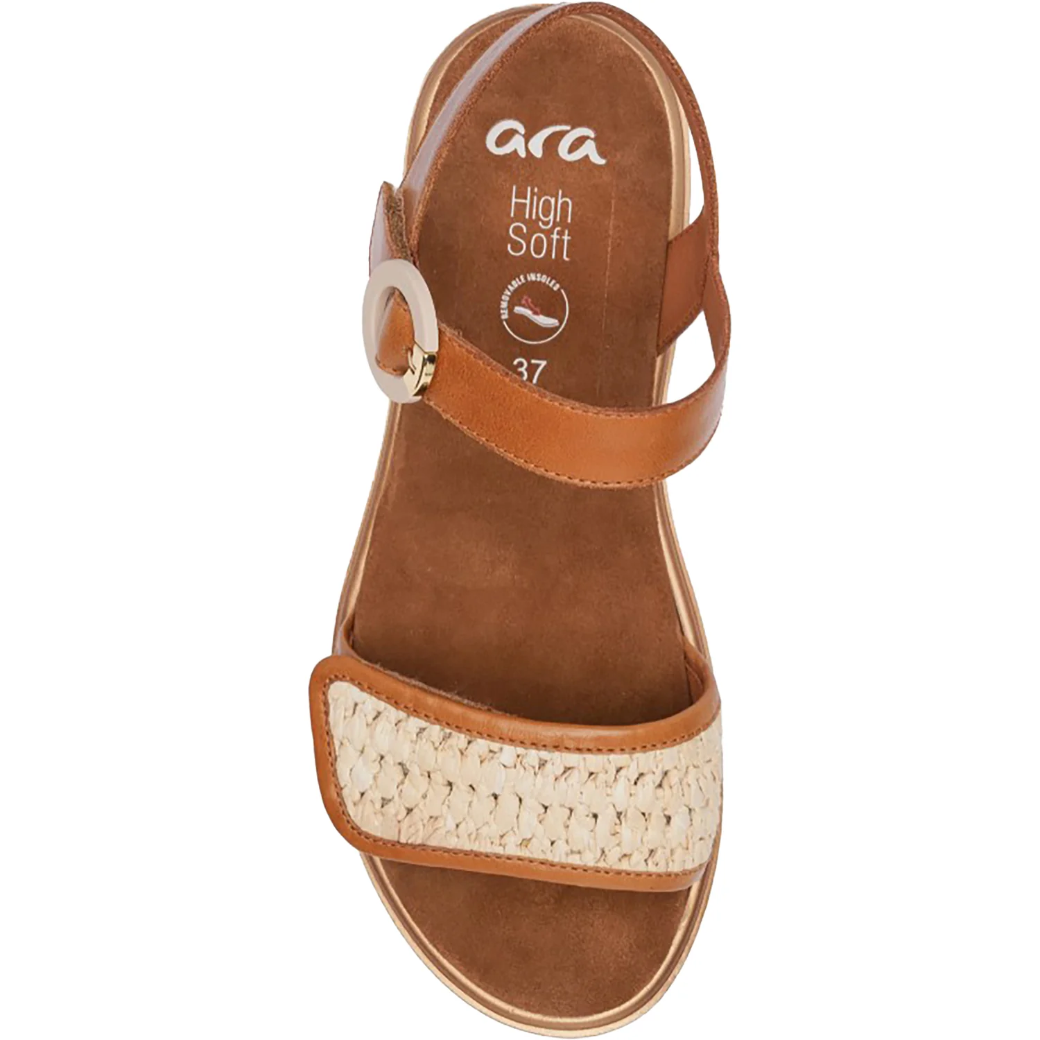 Ara Bloom Women's Wedge Sandals Cognac - Image 2