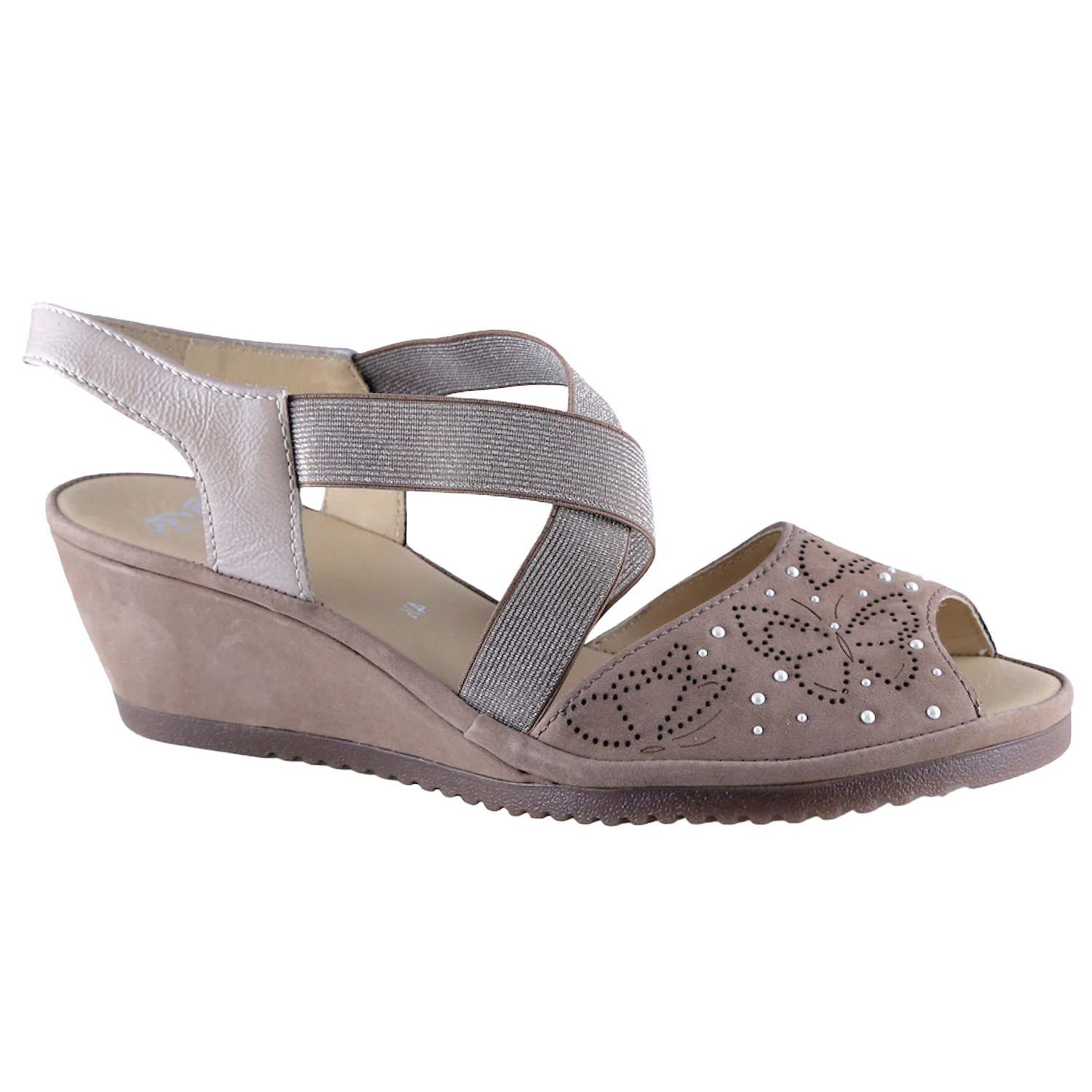 Ara Celia Women's Wedge Sandals Taupe Nubuck