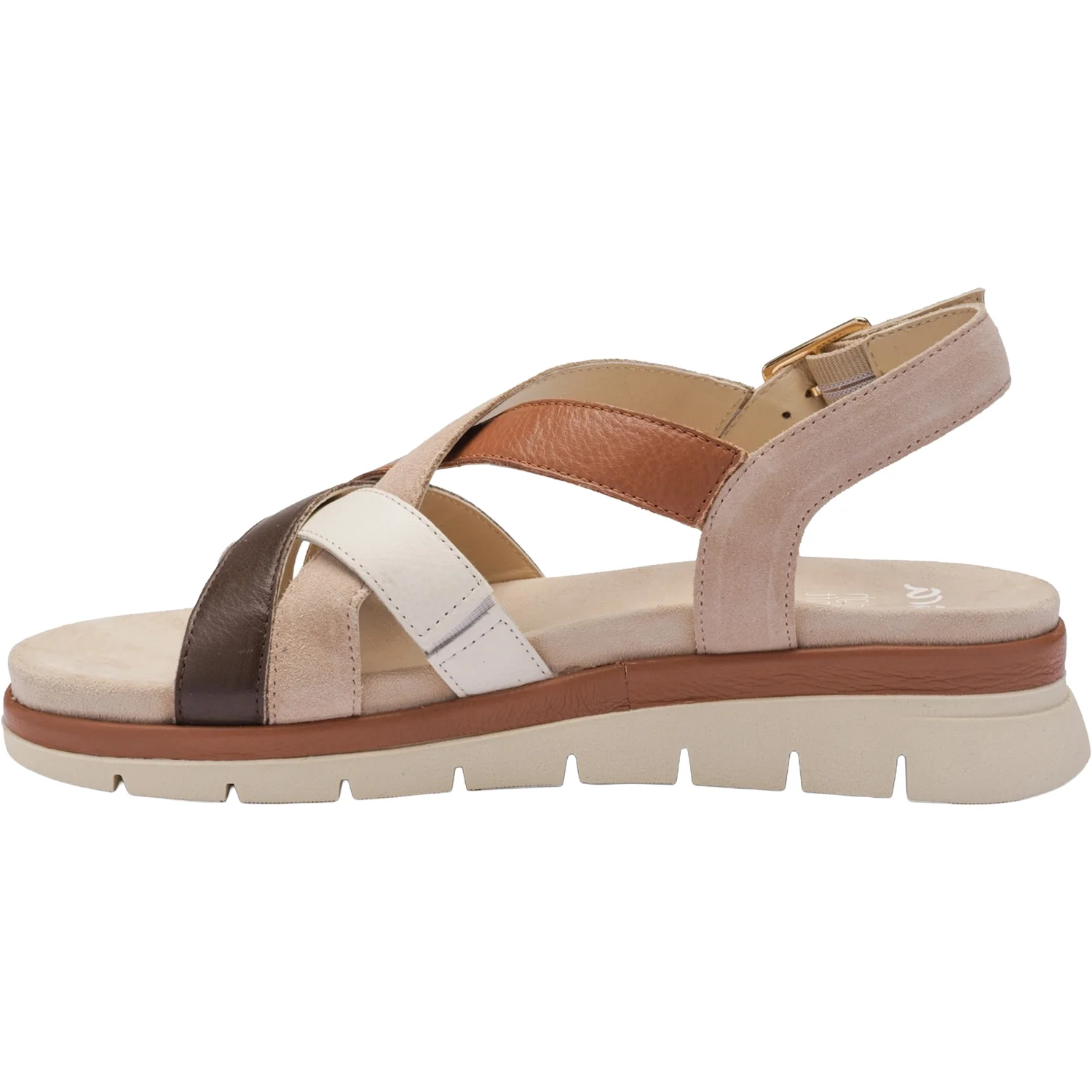 Ara Clearwater Women's Sandals Cream/Mousse/Mocca Calf/Shell Suede - Image 3