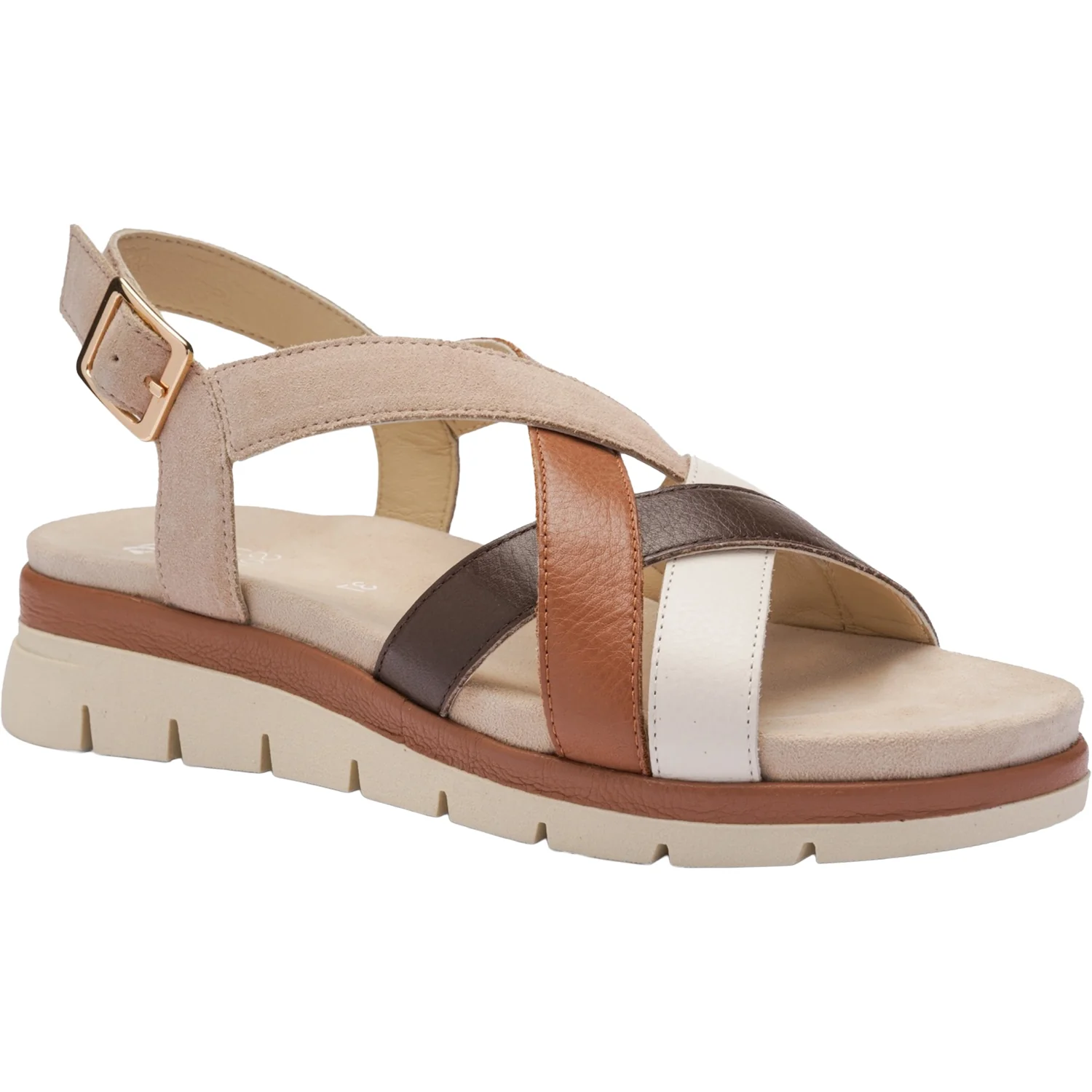 Ara Clearwater Women's Sandals Cream/Mousse/Mocca Calf/Shell Suede - Image 5
