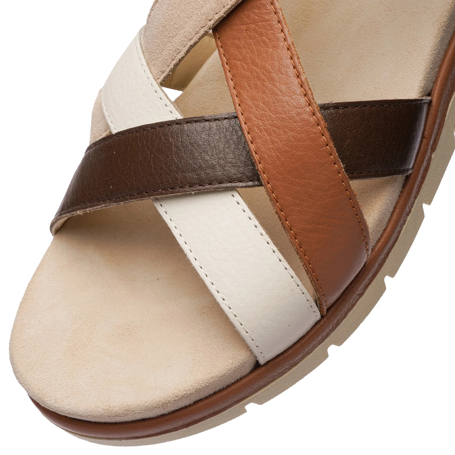 Ara Clearwater Women's Sandals Cream/Mousse/Mocca Calf/Shell Suede - Image 9