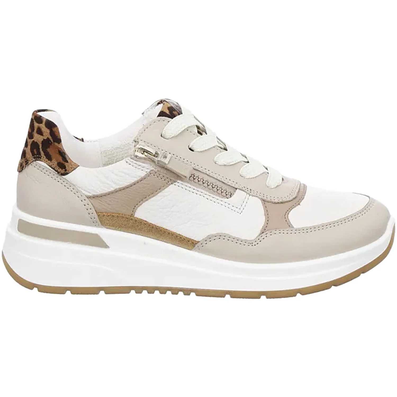 Ara Gardenia Women's Sporty Lace Up Shoes Shell/Cream/Sand Leather