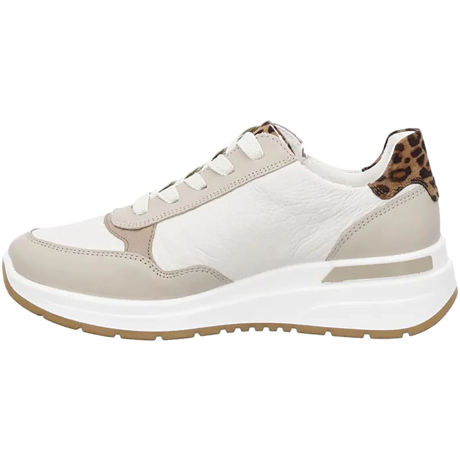 Ara Gardenia Women's Sporty Lace Up Shoes Shell/Cream/Sand Leather - Image 3