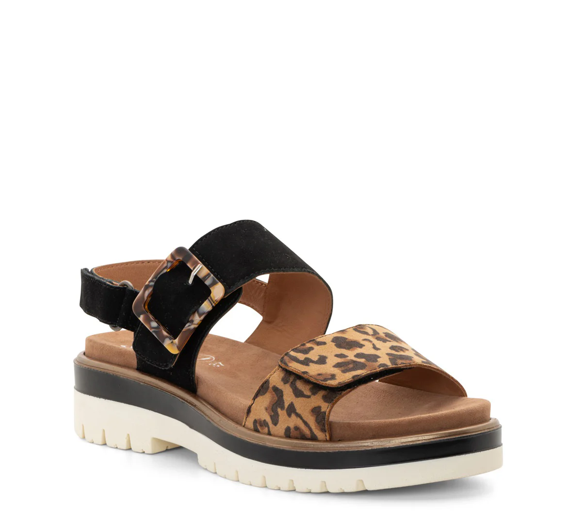 Ara Marbella Women's Sandals Nature Leo Print /Black Kid Suede - Image 5