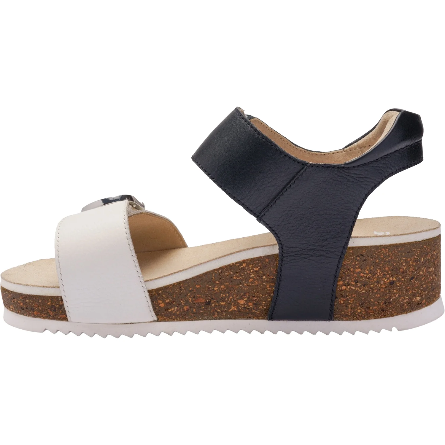 Ara Nova Women's Wedge Sandals Cream/Black Calf Leather - Image 3