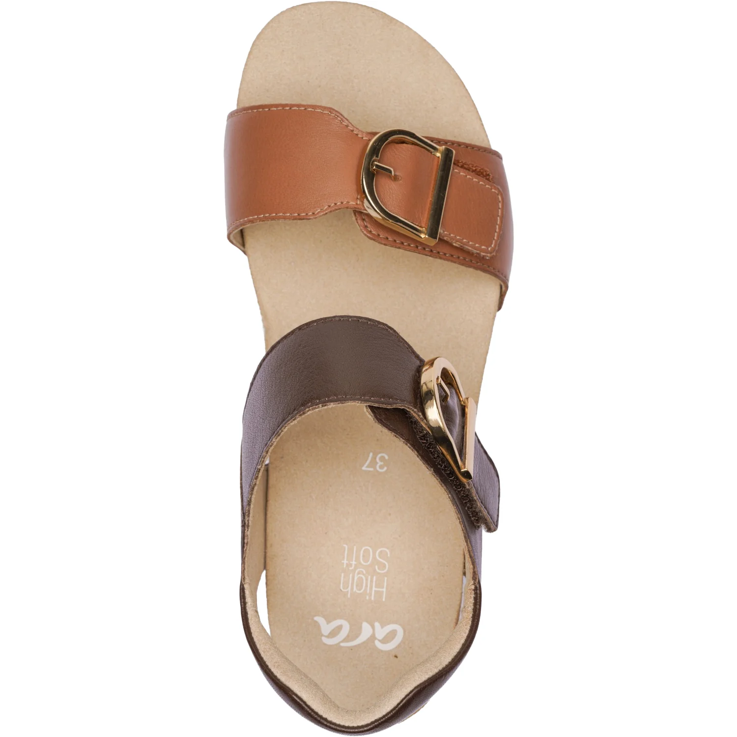 Ara Nova Women's Wedge Sandals Mousse/Mocha Calf - Image 2