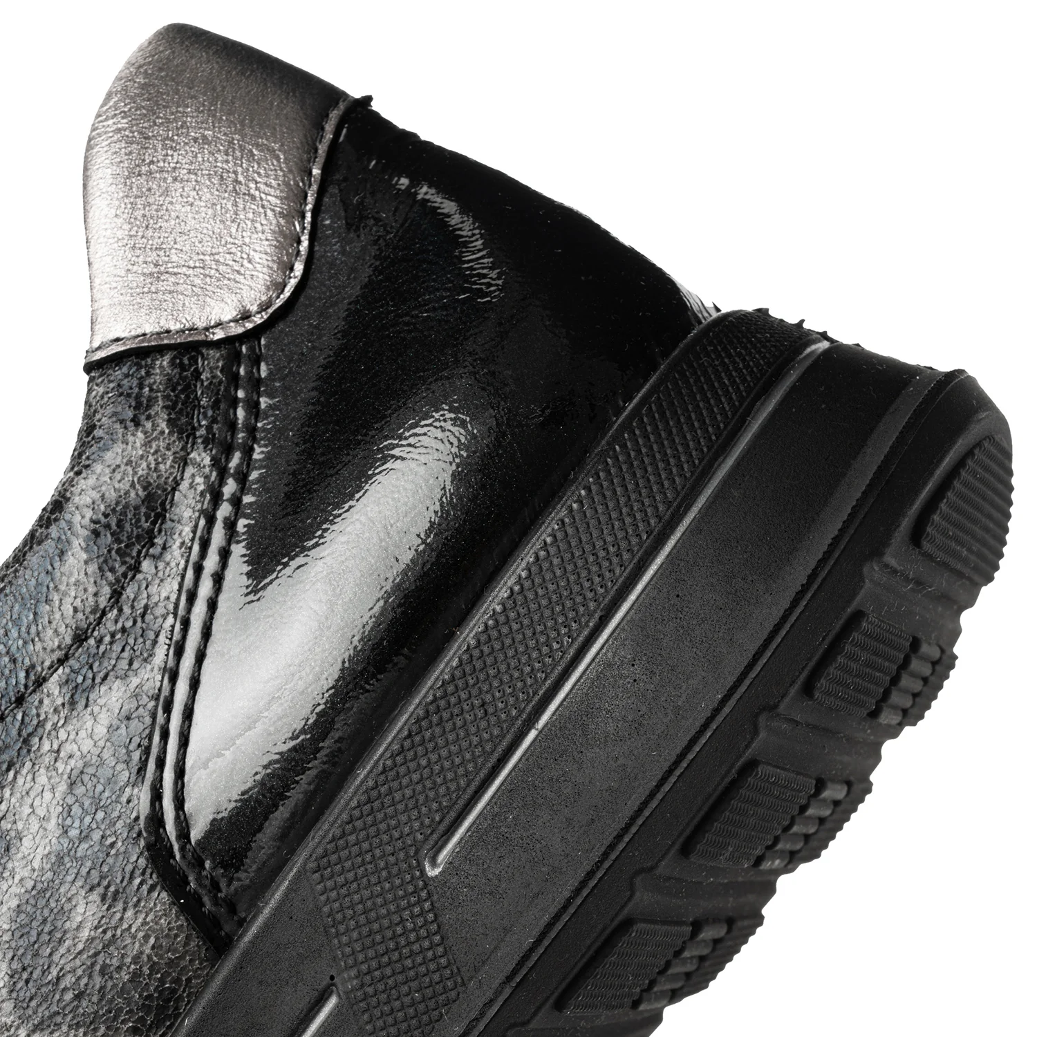 Ara Oleanna Women's Sporty Lace Up Shoes Black/Steel Leopard Shiny Leather - Image 7