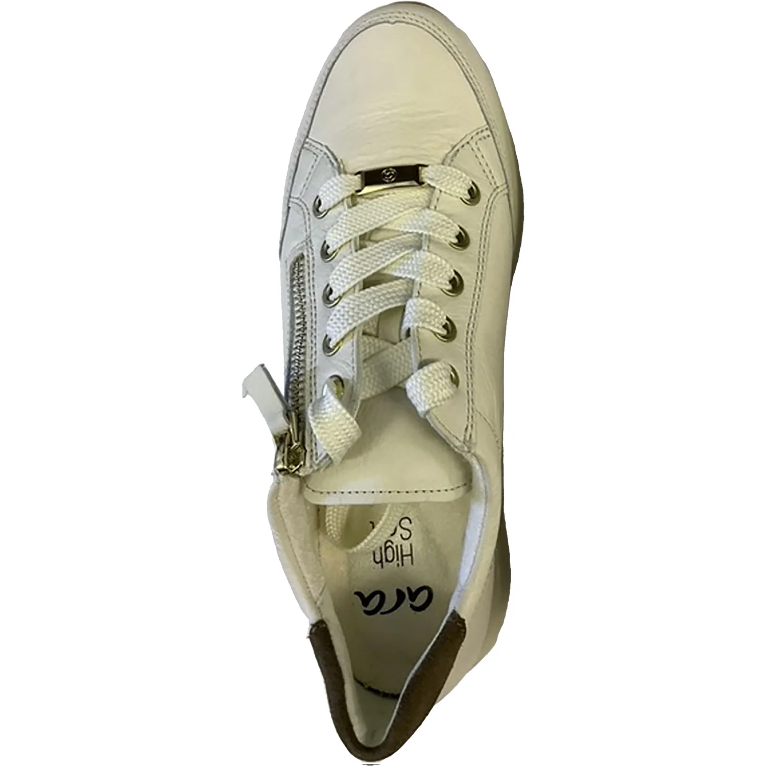 Ara Oleanna Women's Walking Sneakers Cream Calf/Sesame Leather - Image 2