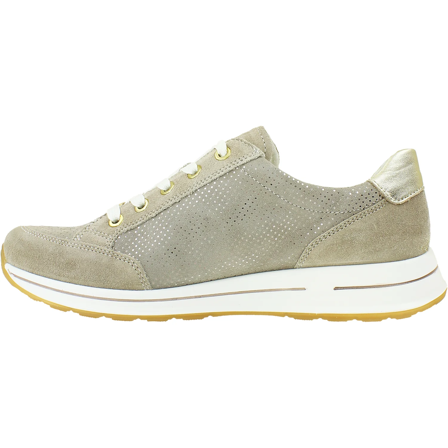 Ara Oleanna Women's Walking Sneakers Sand/Platinum Suede - Image 3
