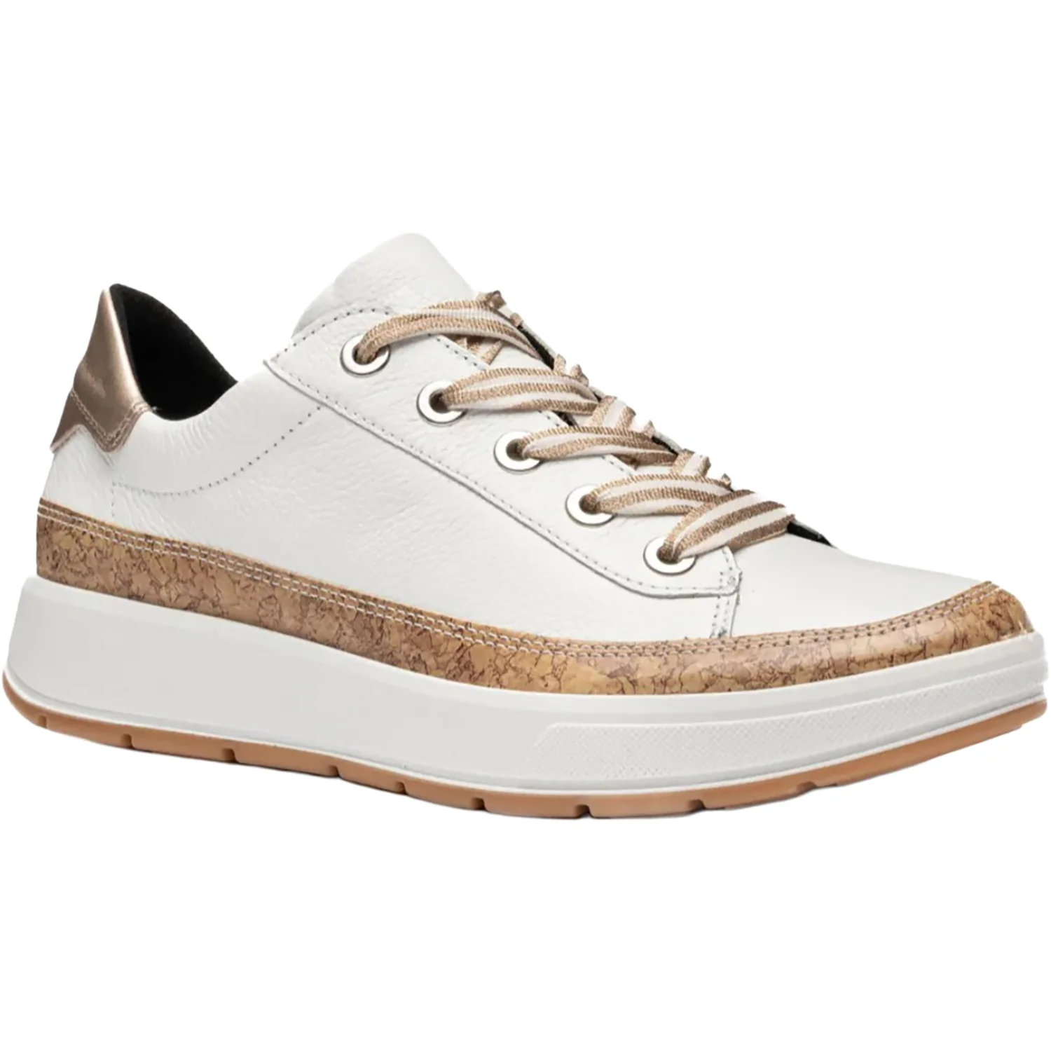 Ara Rem Women's Sporty Lace Up Shoes Natural/White/Sand - Image 4