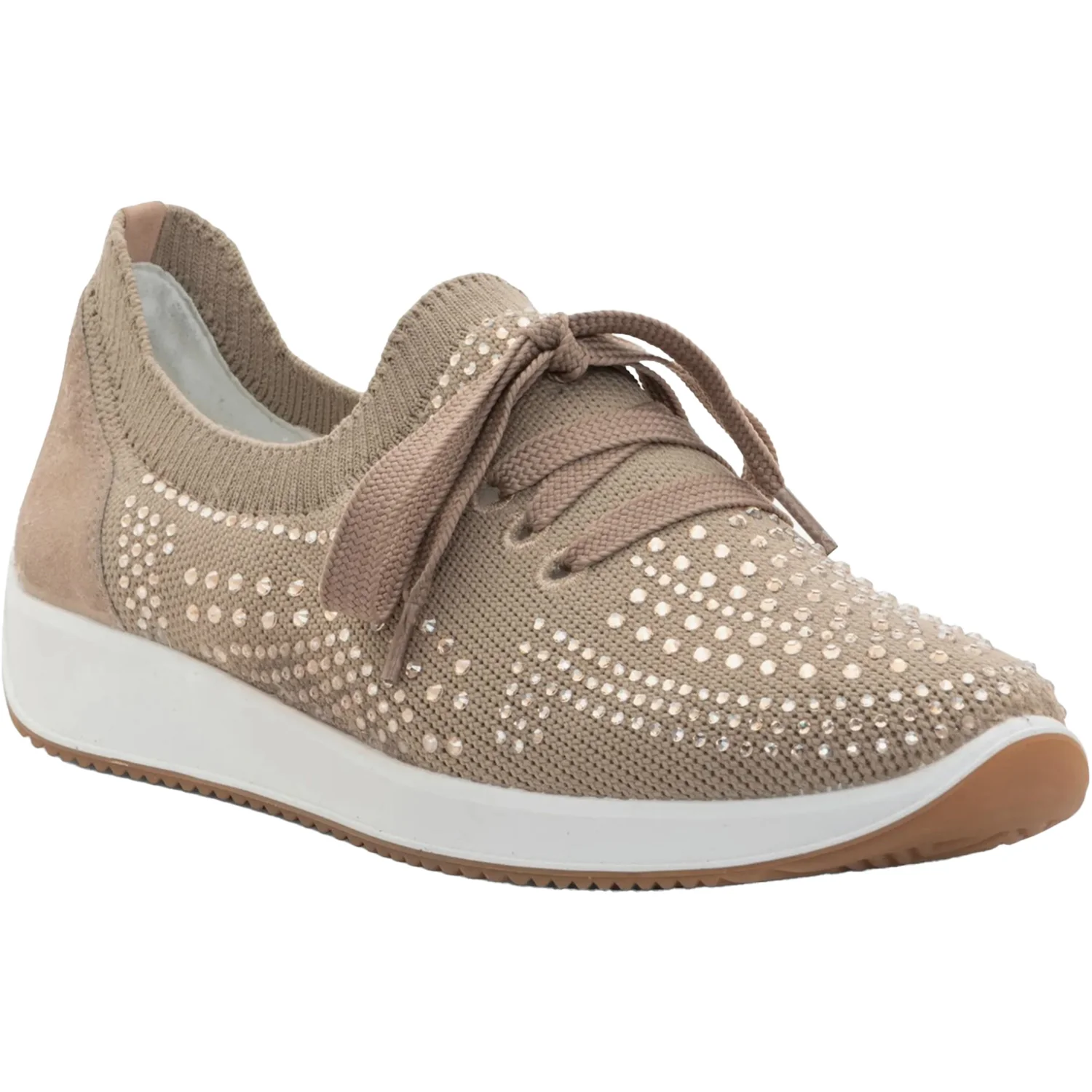 Ara Lisbon Lace Wovenstretch With Sparkle Women's Athletic Athleisure Shoes Lace Up Shoes Sand - Image 10