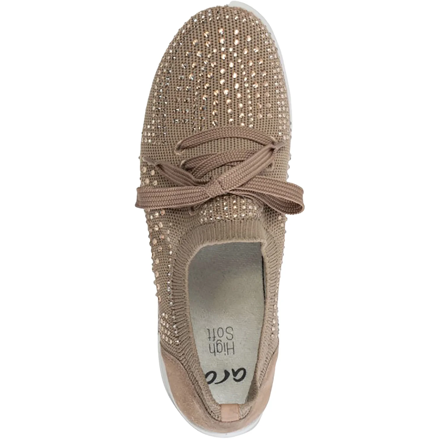 Ara Lisbon Lace Wovenstretch With Sparkle Women's Athletic Athleisure Shoes Lace Up Shoes Sand - Image 2