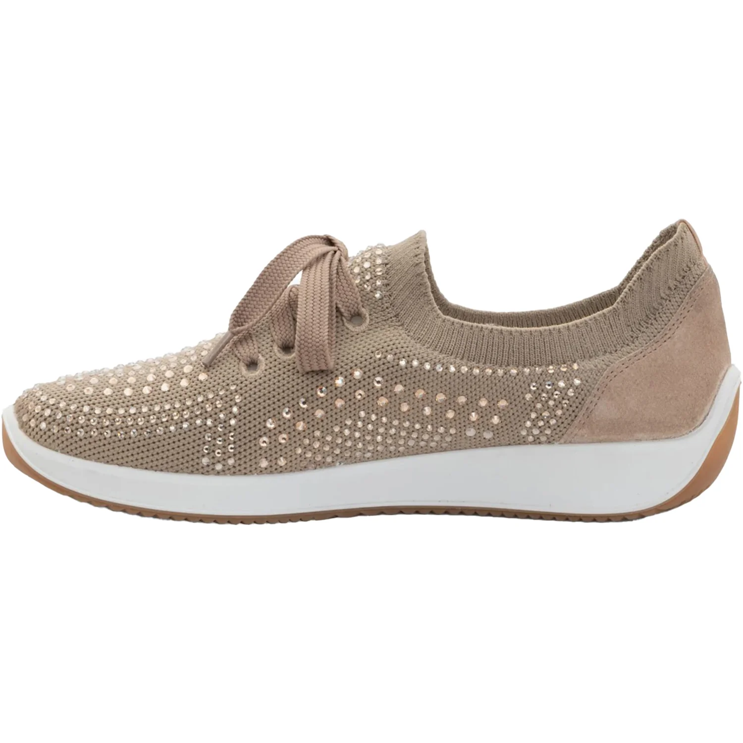 Ara Lisbon Lace Wovenstretch With Sparkle Women's Athletic Athleisure Shoes Lace Up Shoes Sand - Image 6