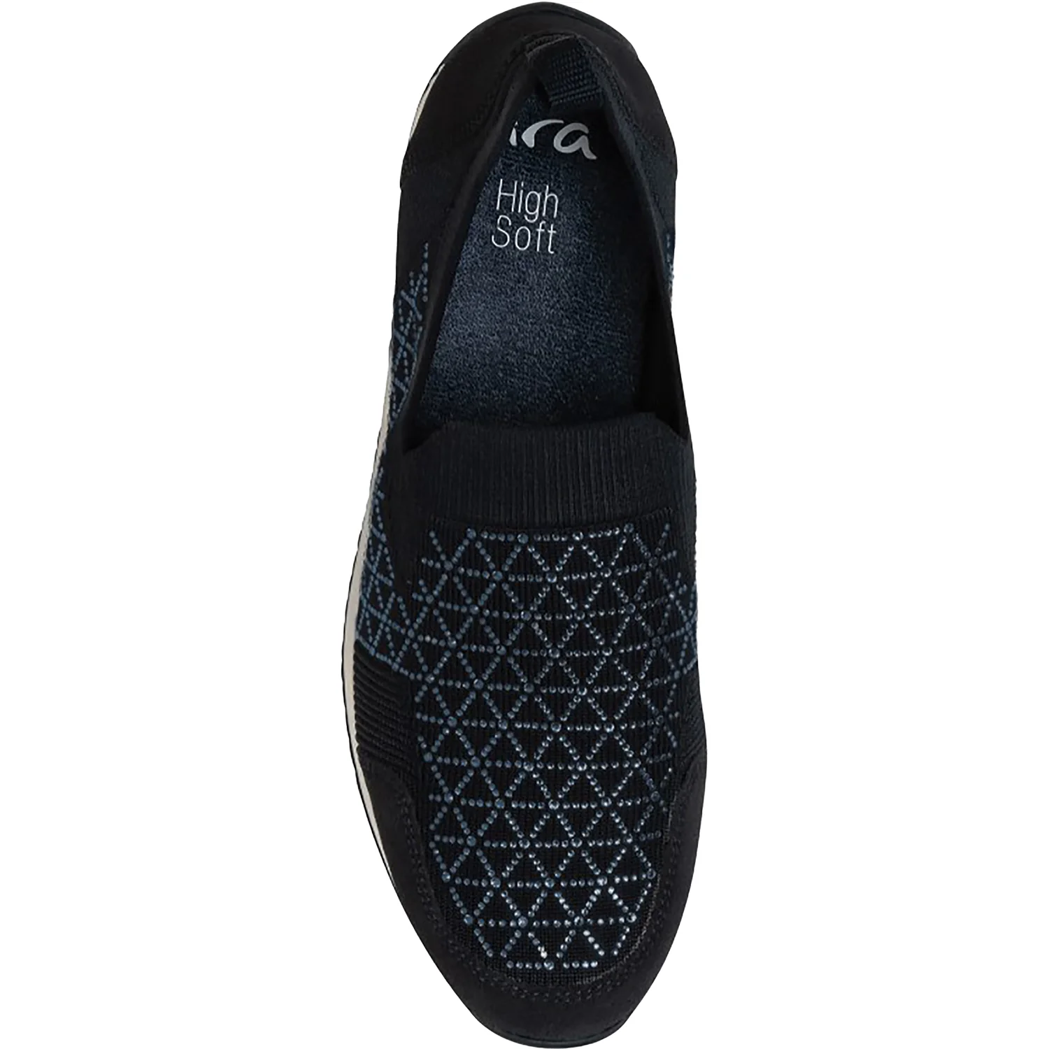 Ara Lisbon Wovenstretch with Sparkle Women's Athletic Athleisure Shoes Slip Ons Navy - Image 2