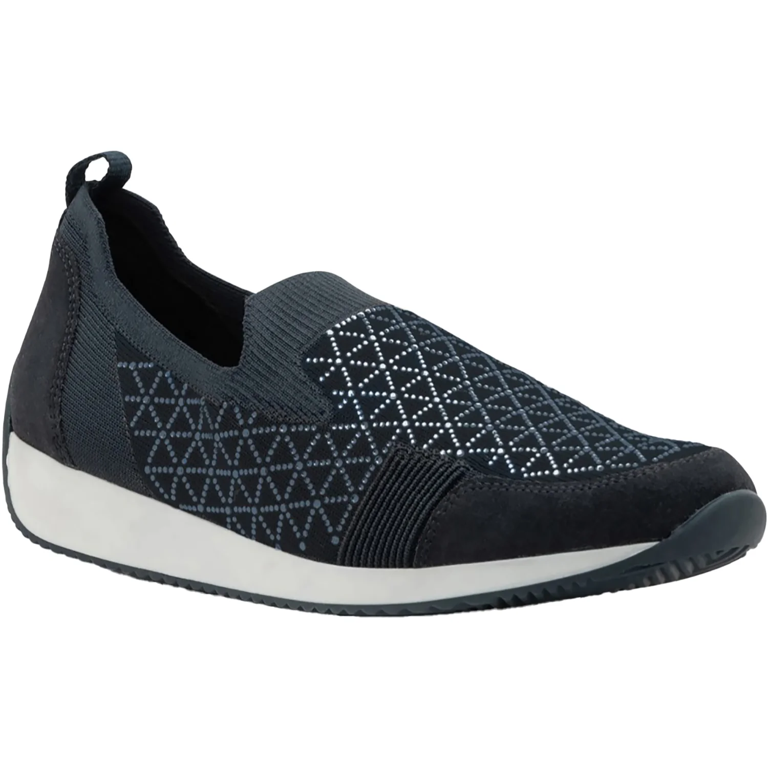 Ara Lisbon Wovenstretch with Sparkle Women's Athletic Athleisure Shoes Slip Ons Navy - Image 3