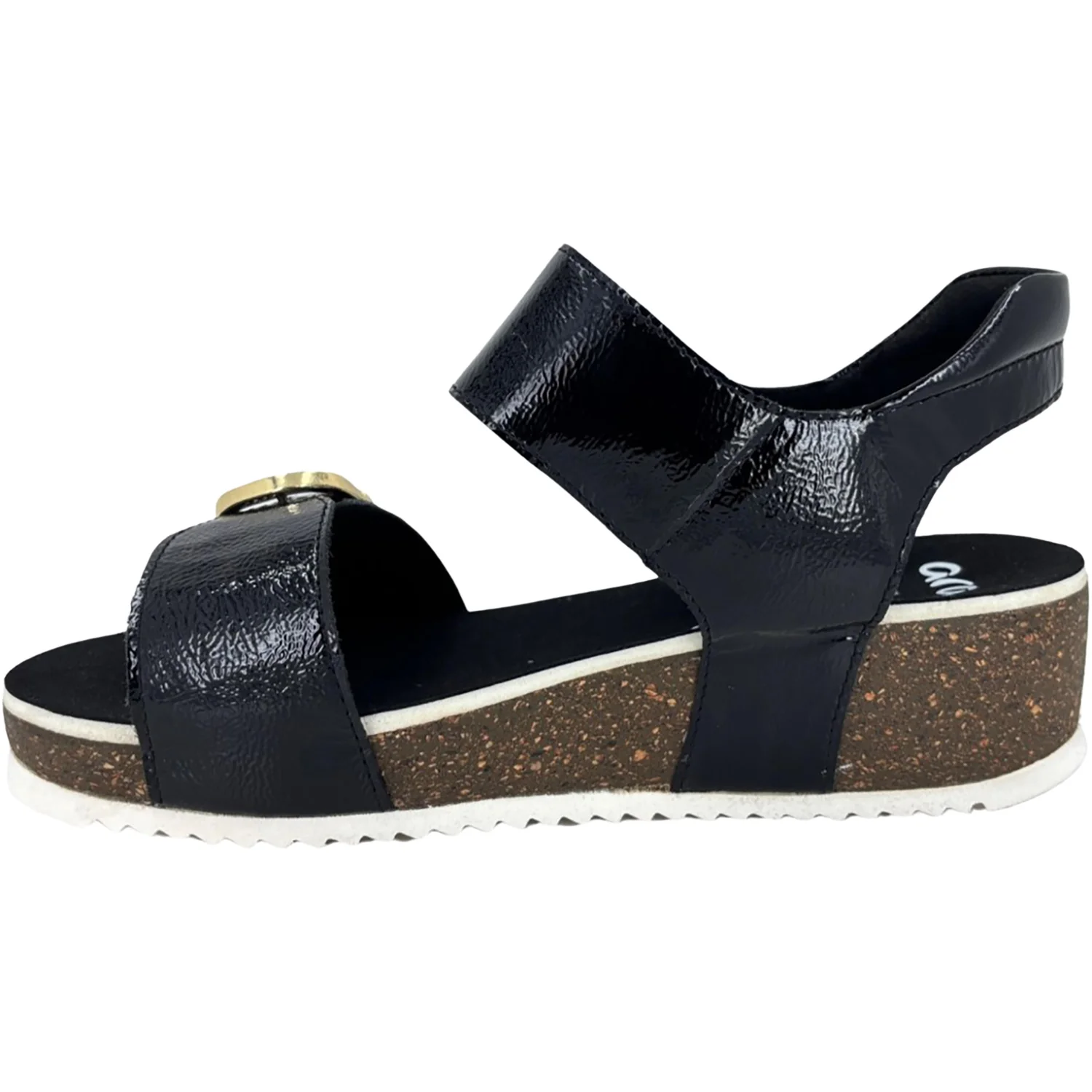 Ara Nova Women's Wedge Sandals Black Patent Leather - Image 3