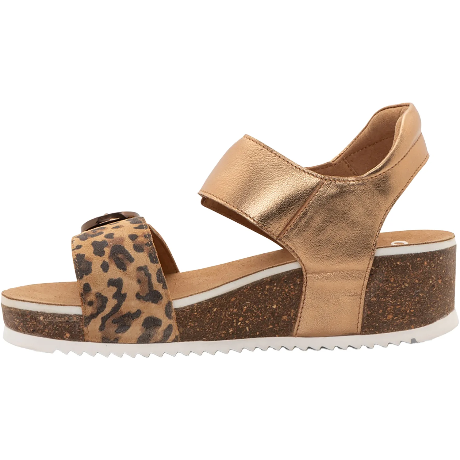 Ara Nova Women's Wedge Sandals Leopard/Whiskey Metallic - Image 3