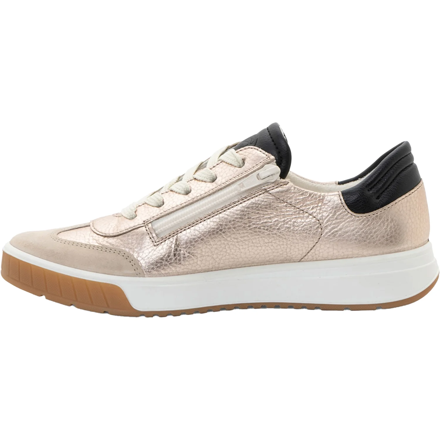 Ara Rhodes Women's Sporty Lace Up Shoes Sand Metallic Leather/Shell Suede - Image 3