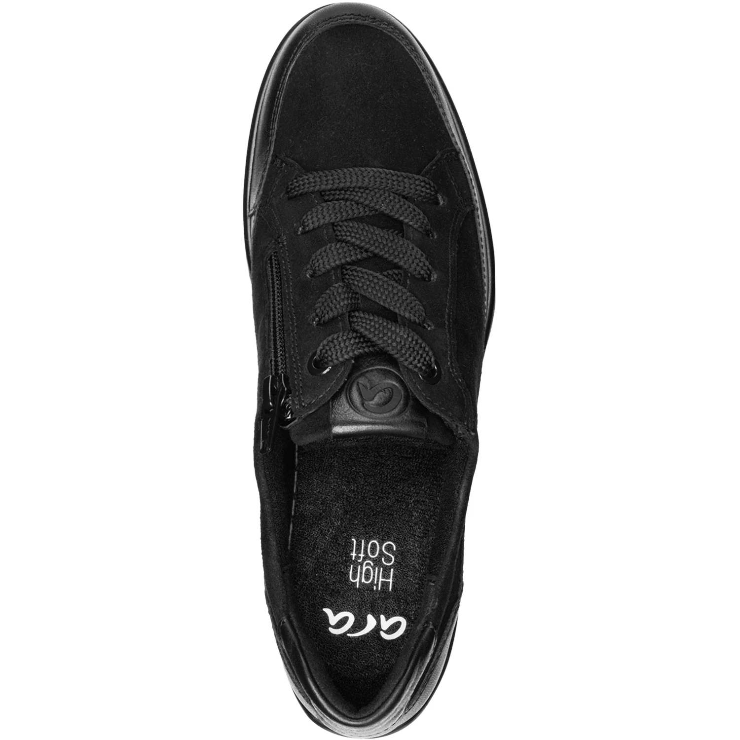 Ara Zamia Women's Lace Up Shoes Traditional Black Leather/Kid Suede Combi - Image 2