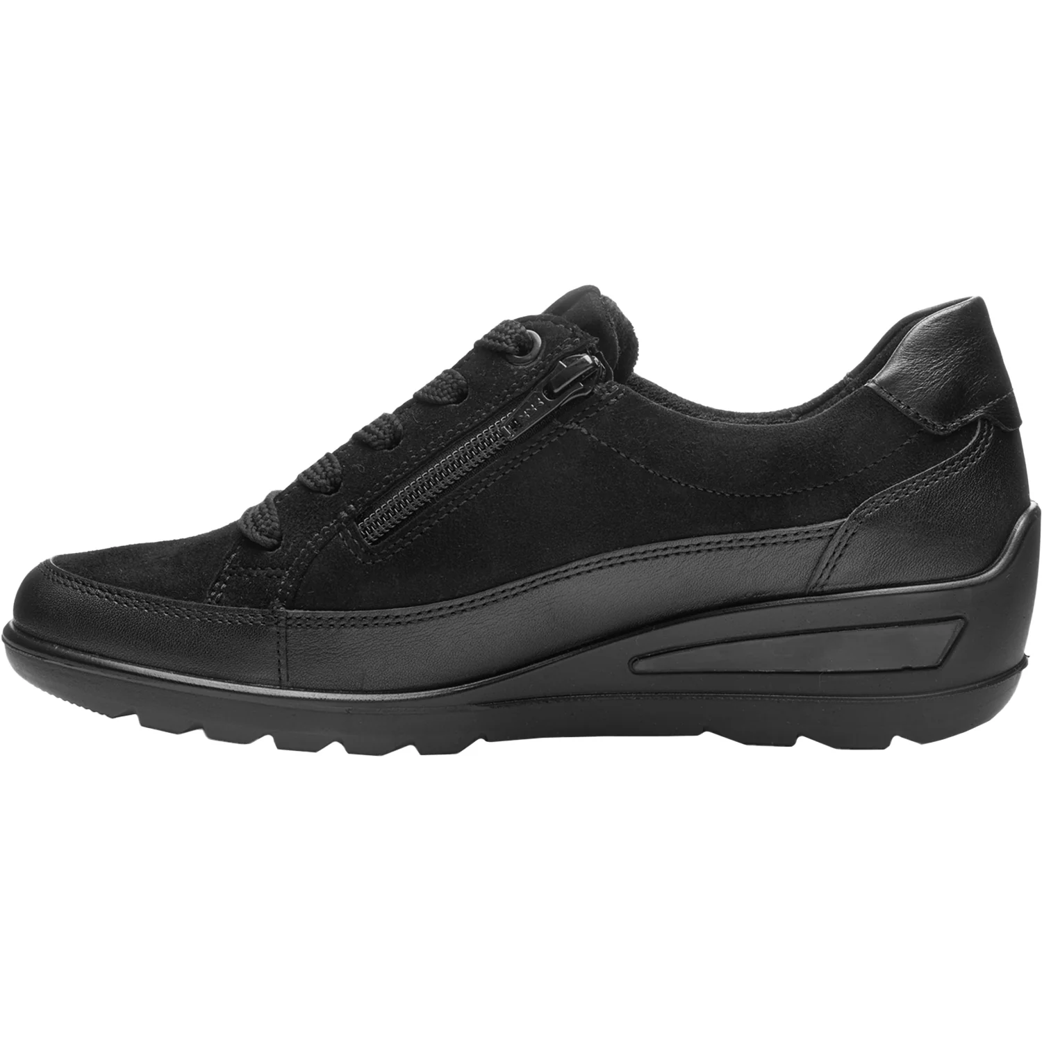 Ara Zamia Women's Lace Up Shoes Traditional Black Leather/Kid Suede Combi - Image 3
