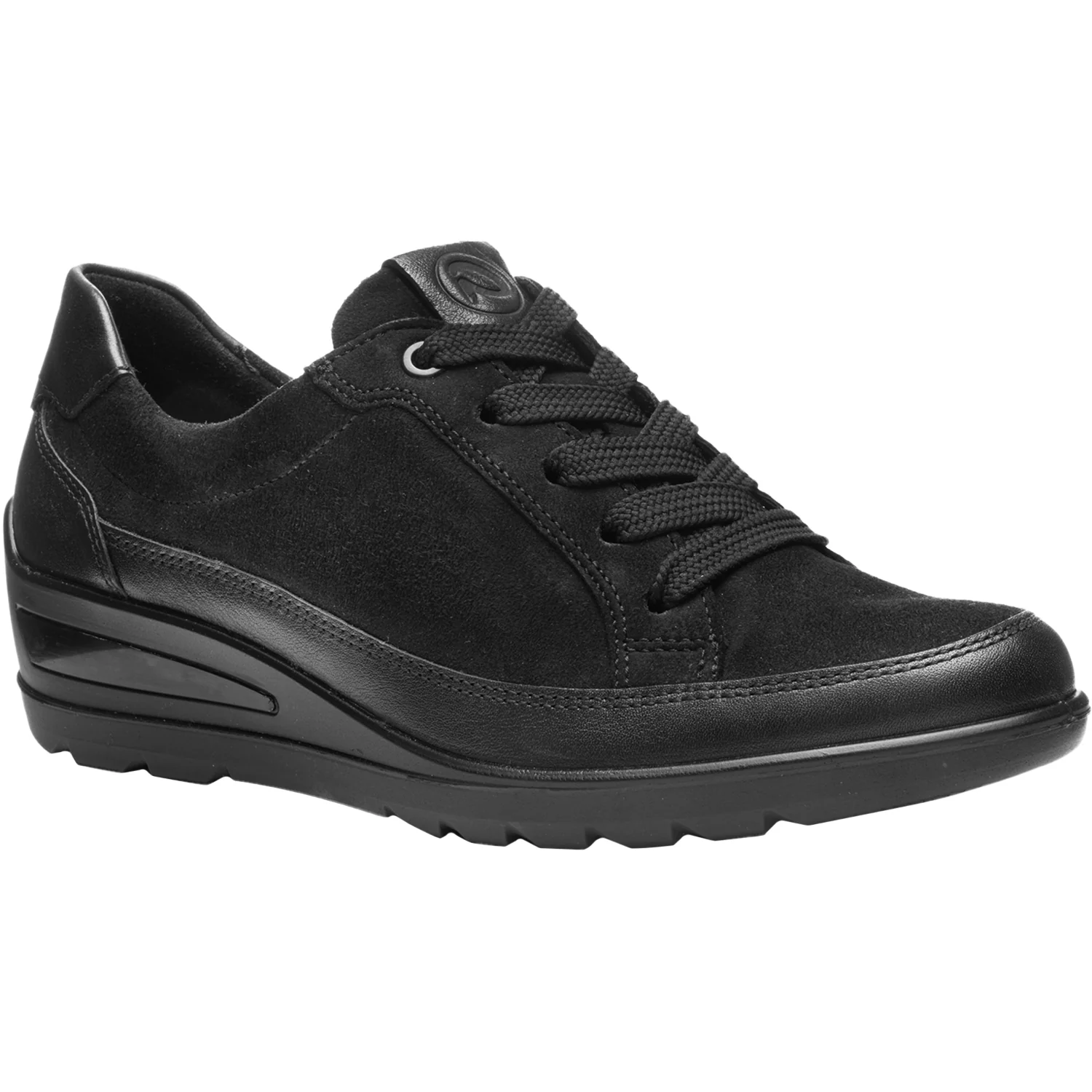 Ara Zamia Women's Lace Up Shoes Traditional Black Leather/Kid Suede Combi - Image 5