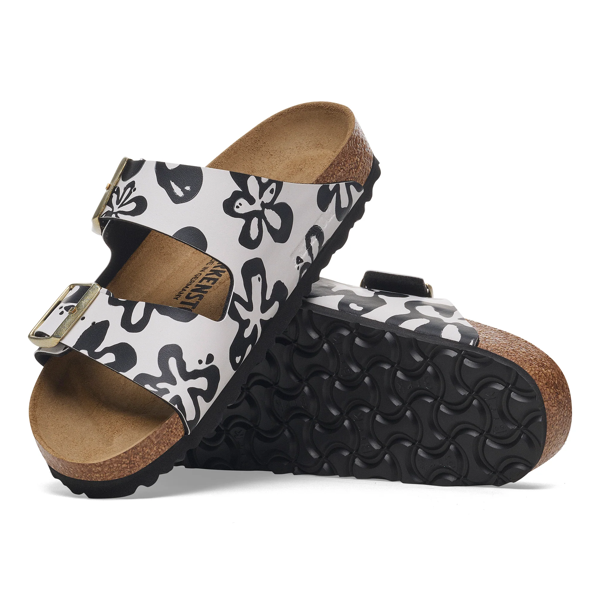 Arizona Birko-Flor Women's Sandals Blooms White/Black - Image 3