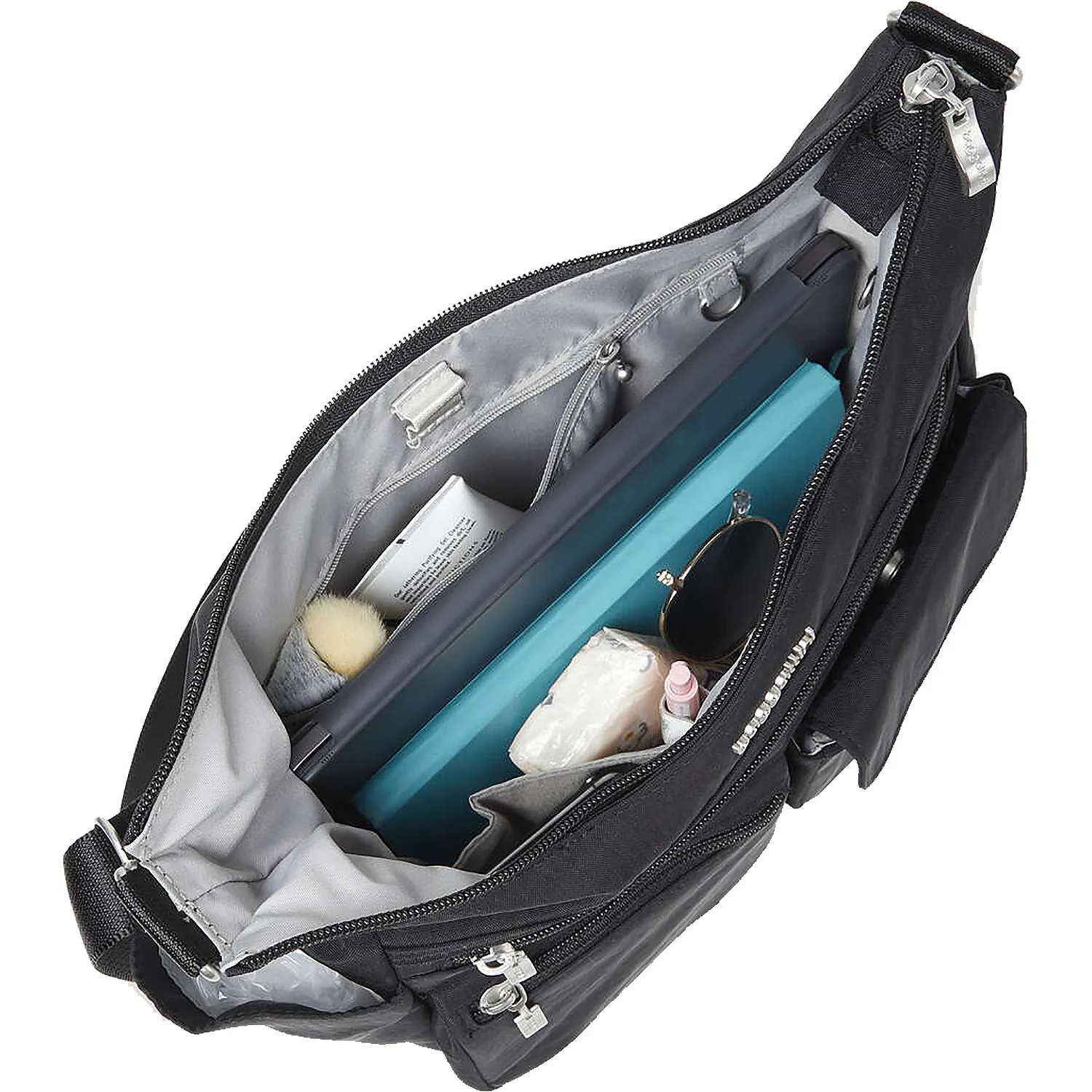Baggallini Modern Everywhere Hobo Handbag Black Nylon - Image 3