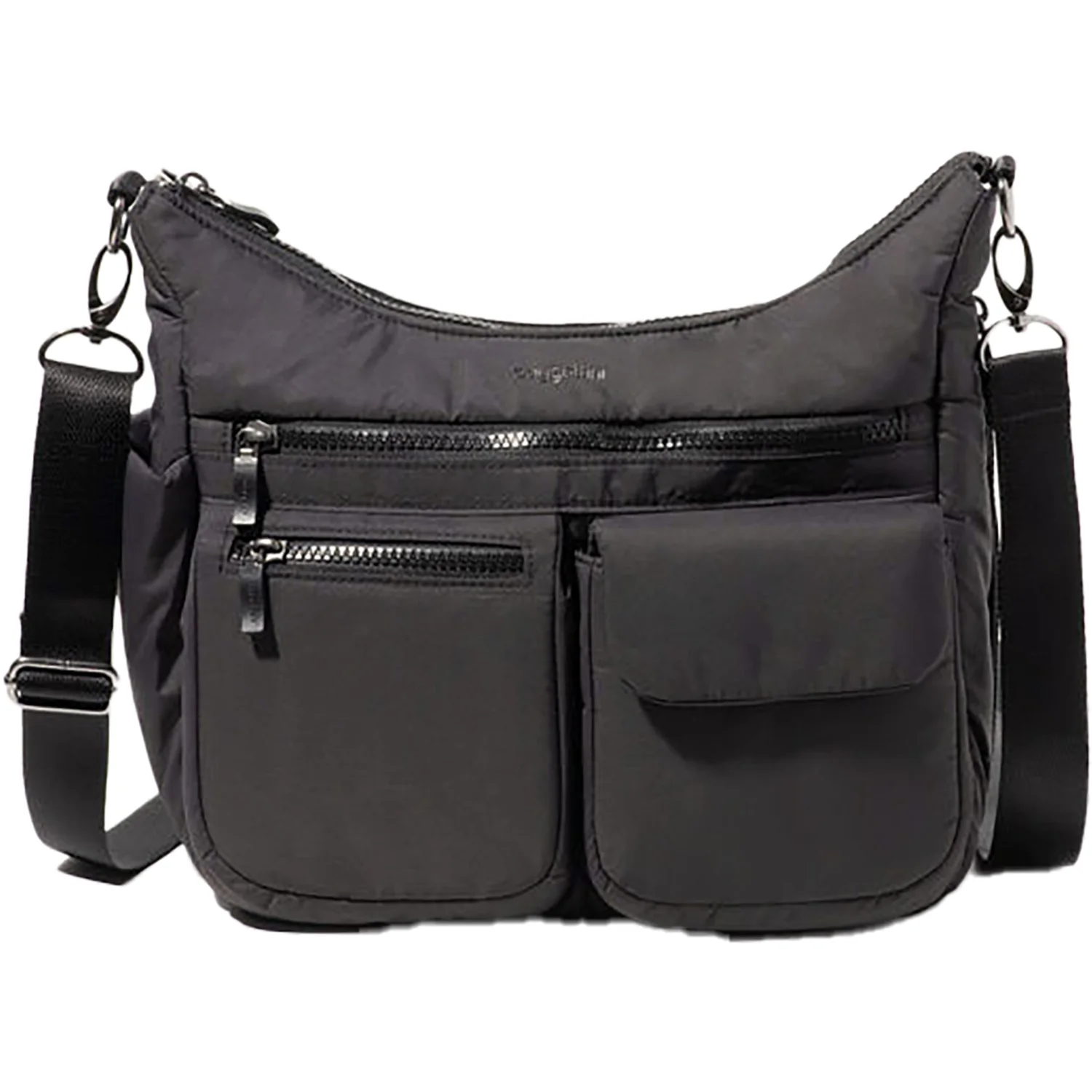 Baggallini Modern Everywhere Hobo Handbag Black Puff Nylon