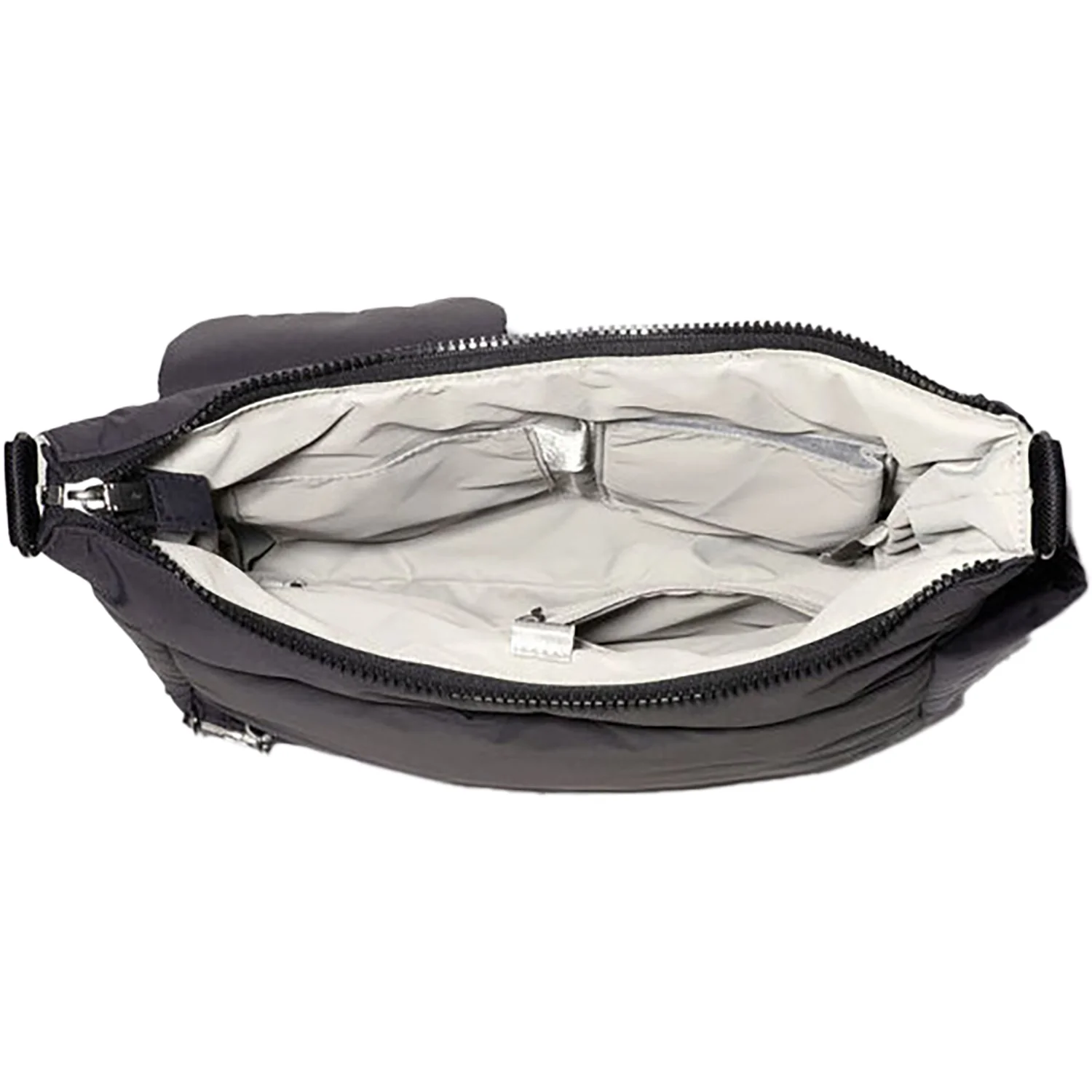 Baggallini Modern Everywhere Hobo Handbag Black Puff Nylon - Image 2
