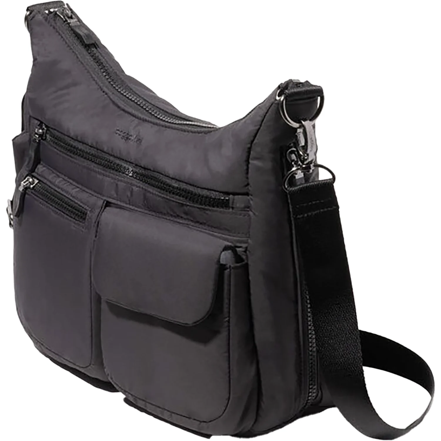 Baggallini Modern Everywhere Hobo Handbag Black Puff Nylon - Image 3