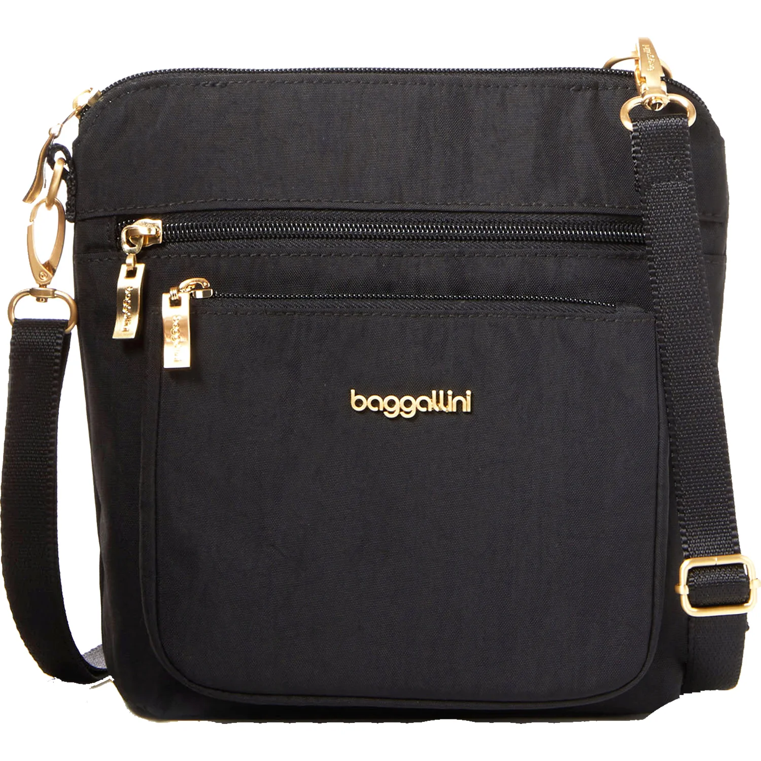 Baggallini Modern Pocket Crossbody Handbag Black Nylon