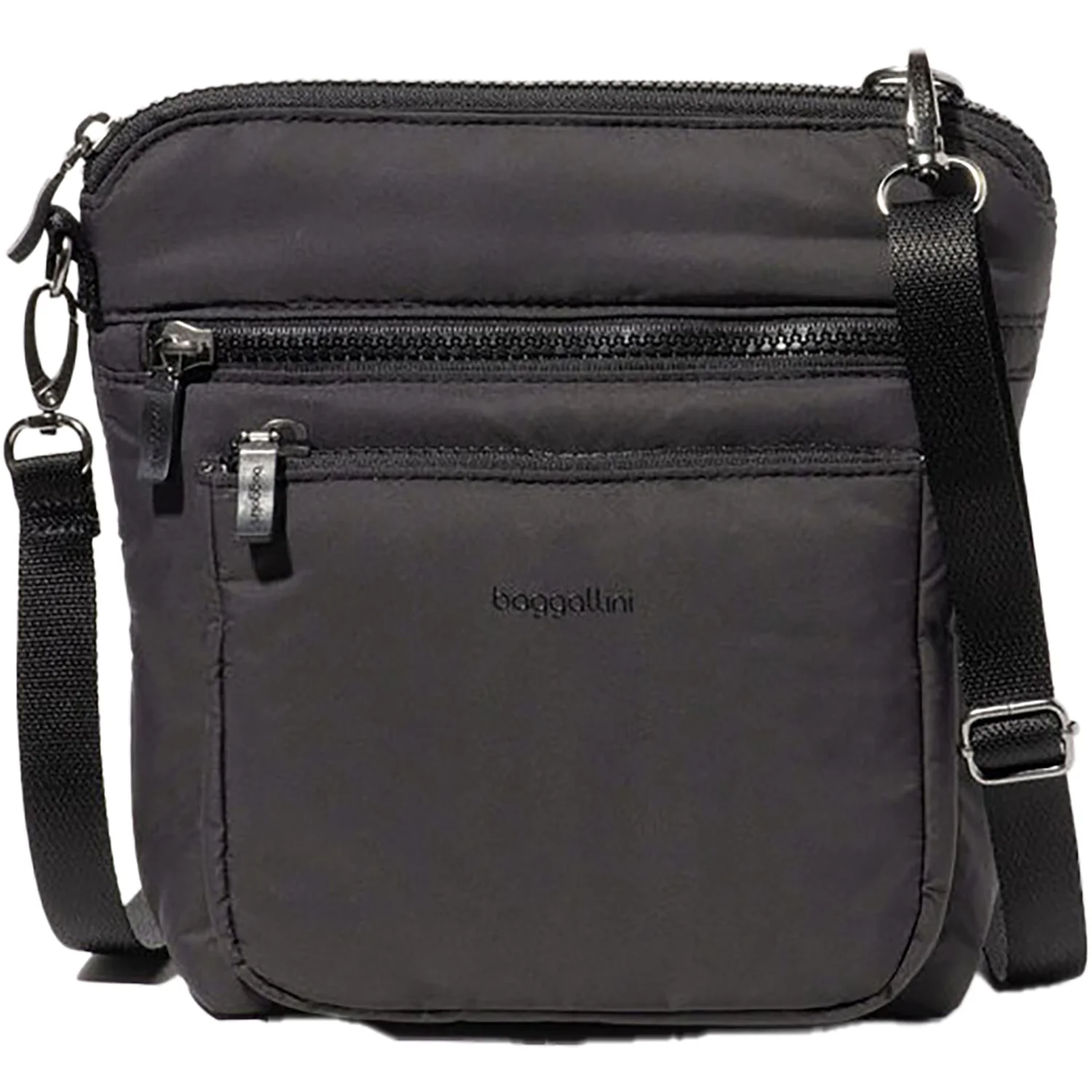 Baggallini Modern Pocket Crossbody Handbag Black Puff Synthetic