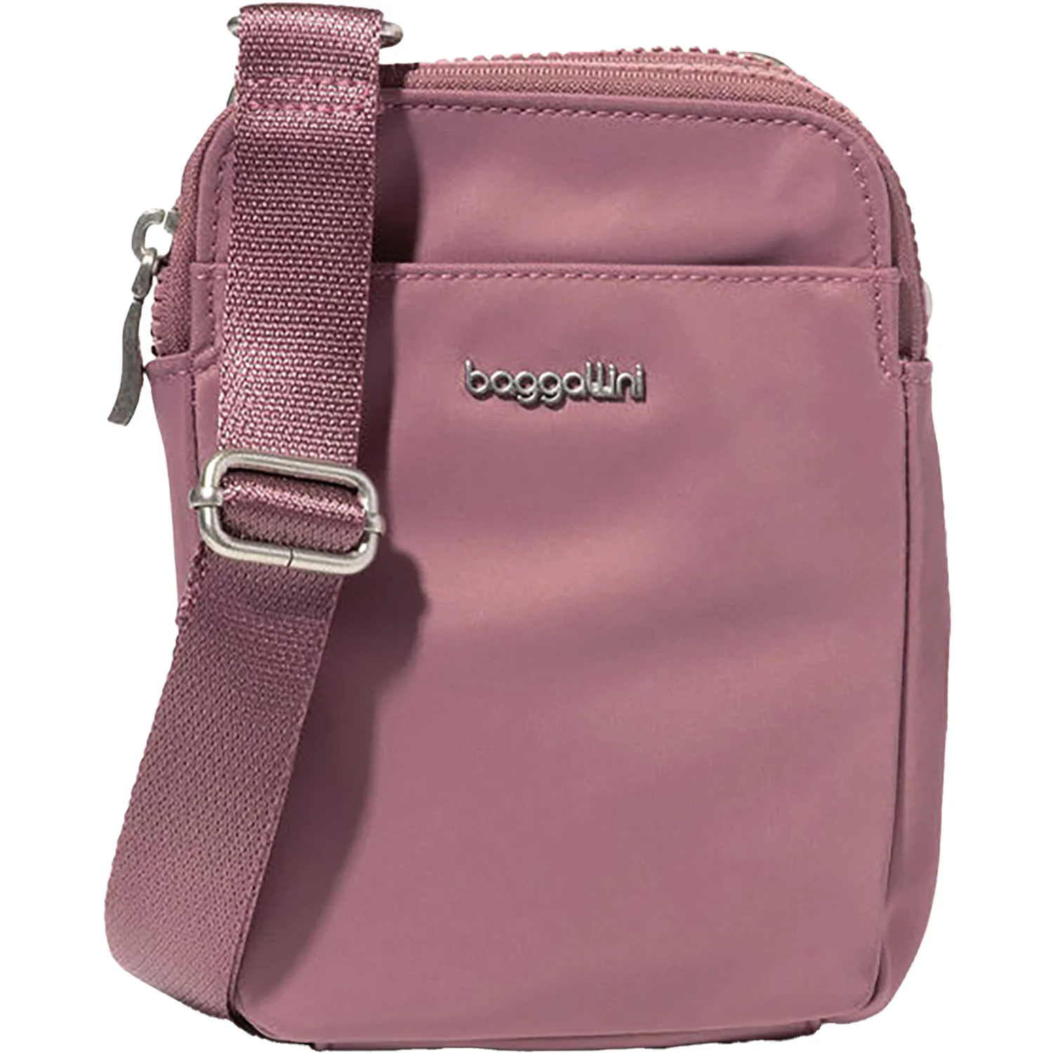 Baggallini Modern Take Two RFID Crossbody Handbag Mauve Twill Nylon