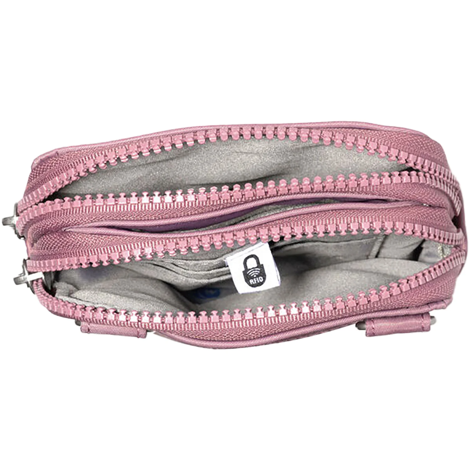 Baggallini Modern Take Two RFID Crossbody Handbag Mauve Twill Nylon - Image 2