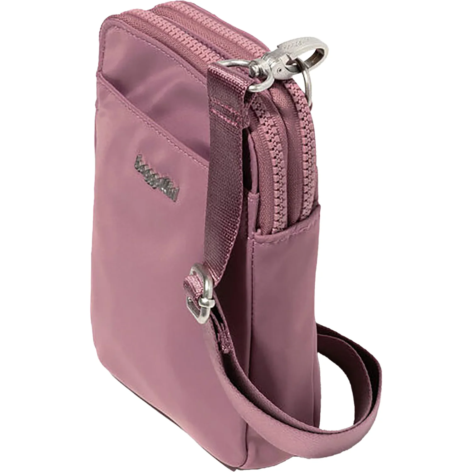 Baggallini Modern Take Two RFID Crossbody Handbag Mauve Twill Nylon - Image 3