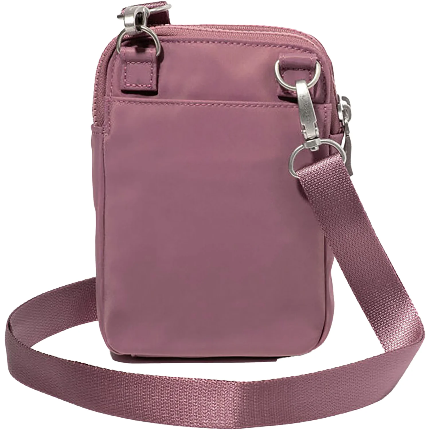 Baggallini Modern Take Two RFID Crossbody Handbag Mauve Twill Nylon - Image 4