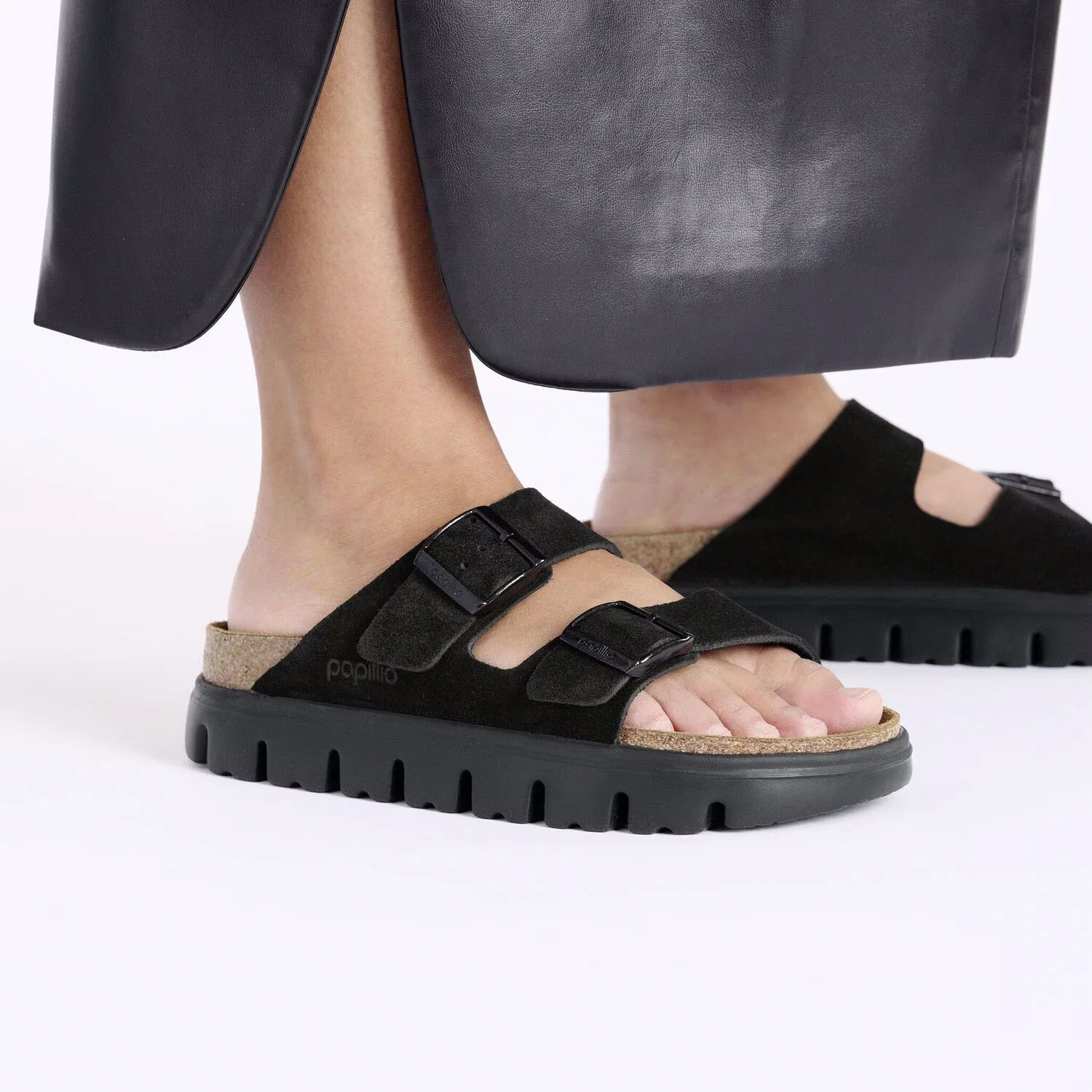 Birkenstock Arizona Chunky Women's Sandals Black Suede - Image 5